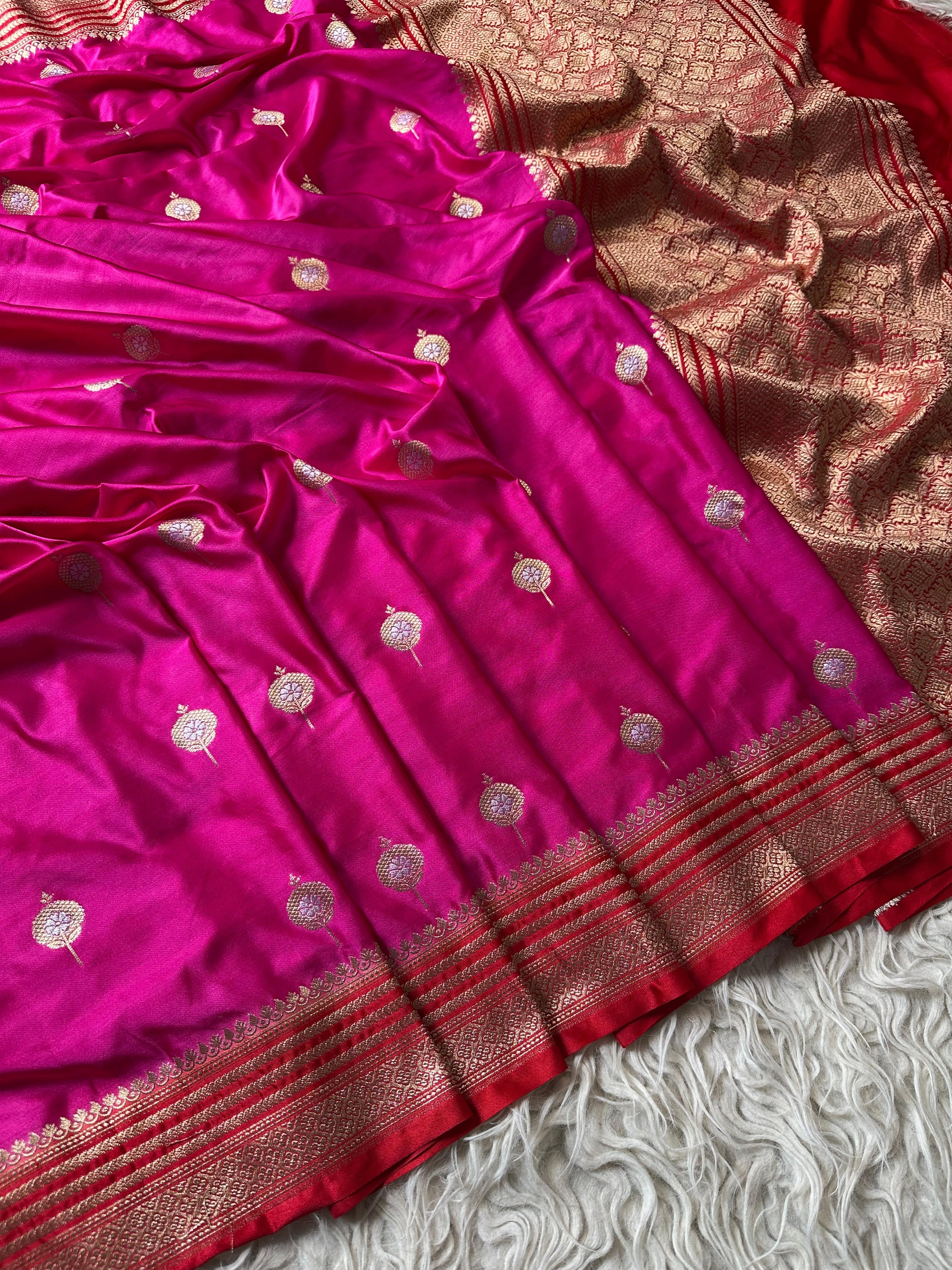 Exclusive banaras mashru satin silk sarees with allover weaving