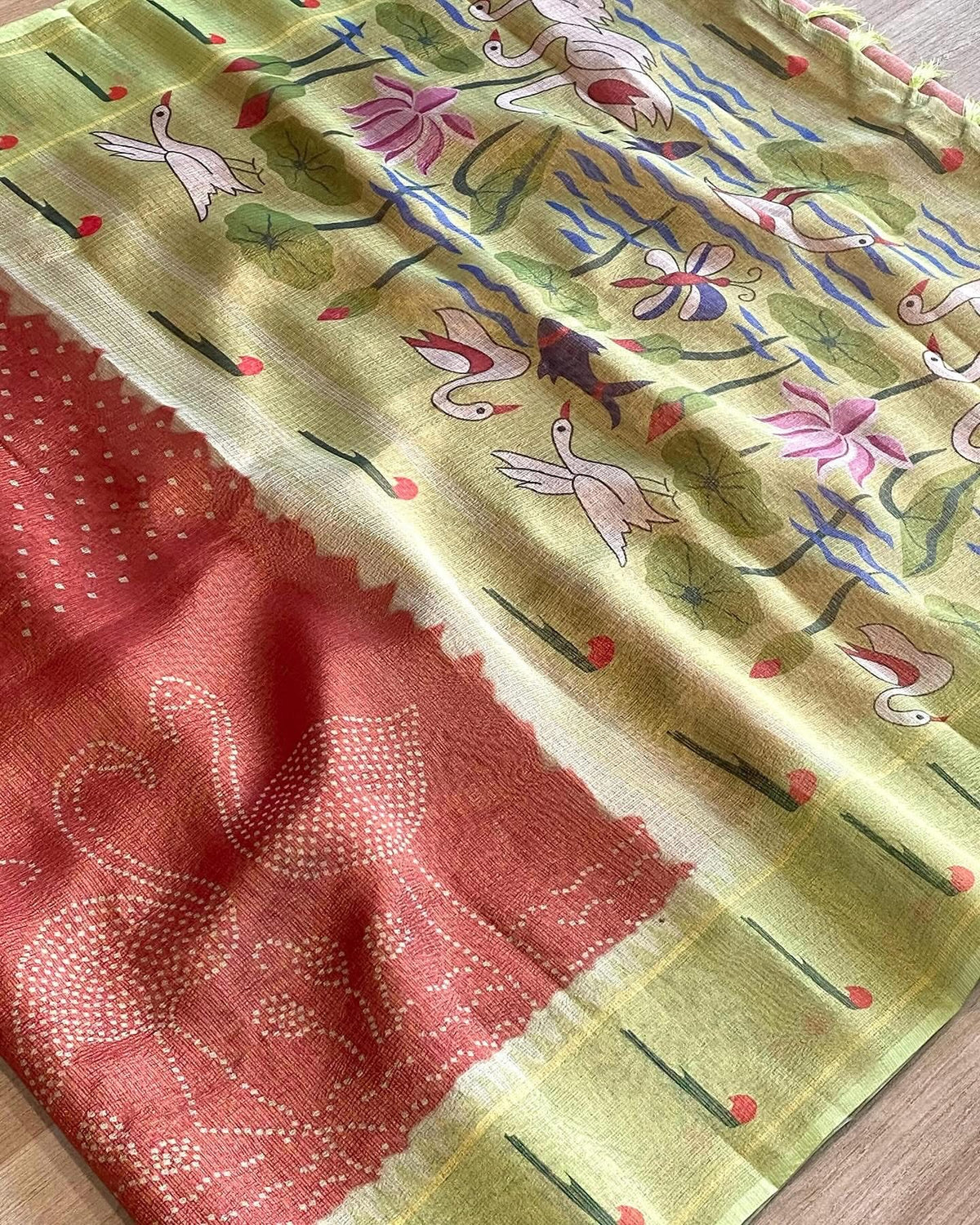 Kota bandini sarees with paithani border pallu and blouse