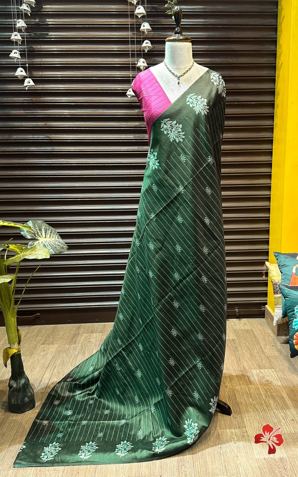 Fancy tussar silk cotton saree in unique combination