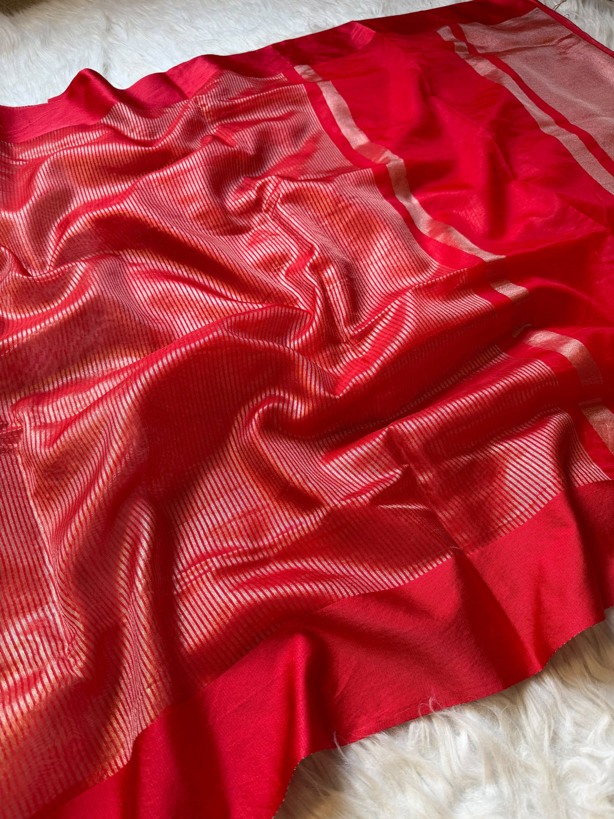 Shilpa shetty inspired banaras tissue stripes soft silk sarees