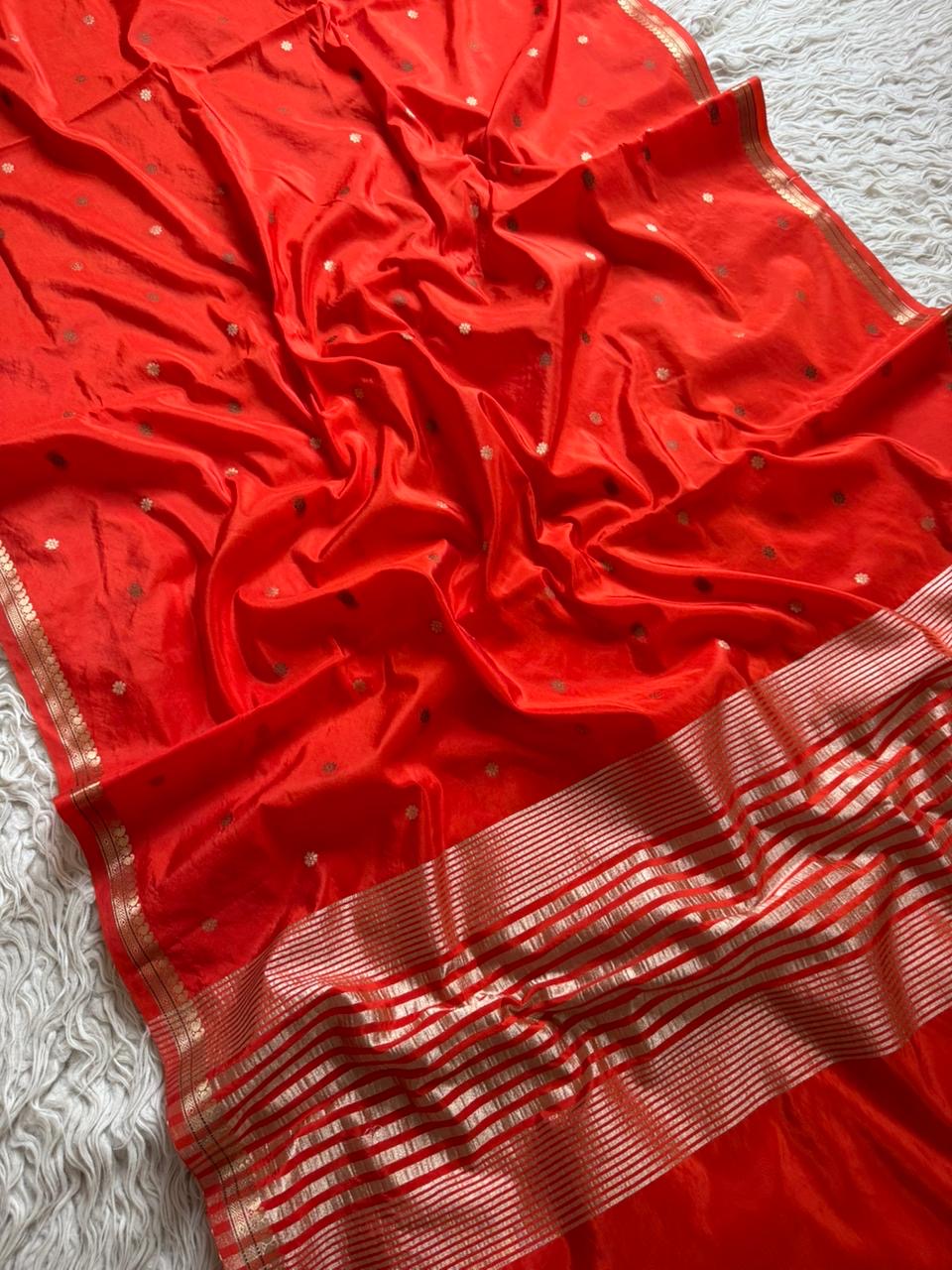 Vintage banaras soft silk sarees with allover weaving and rich unstitched blouse
