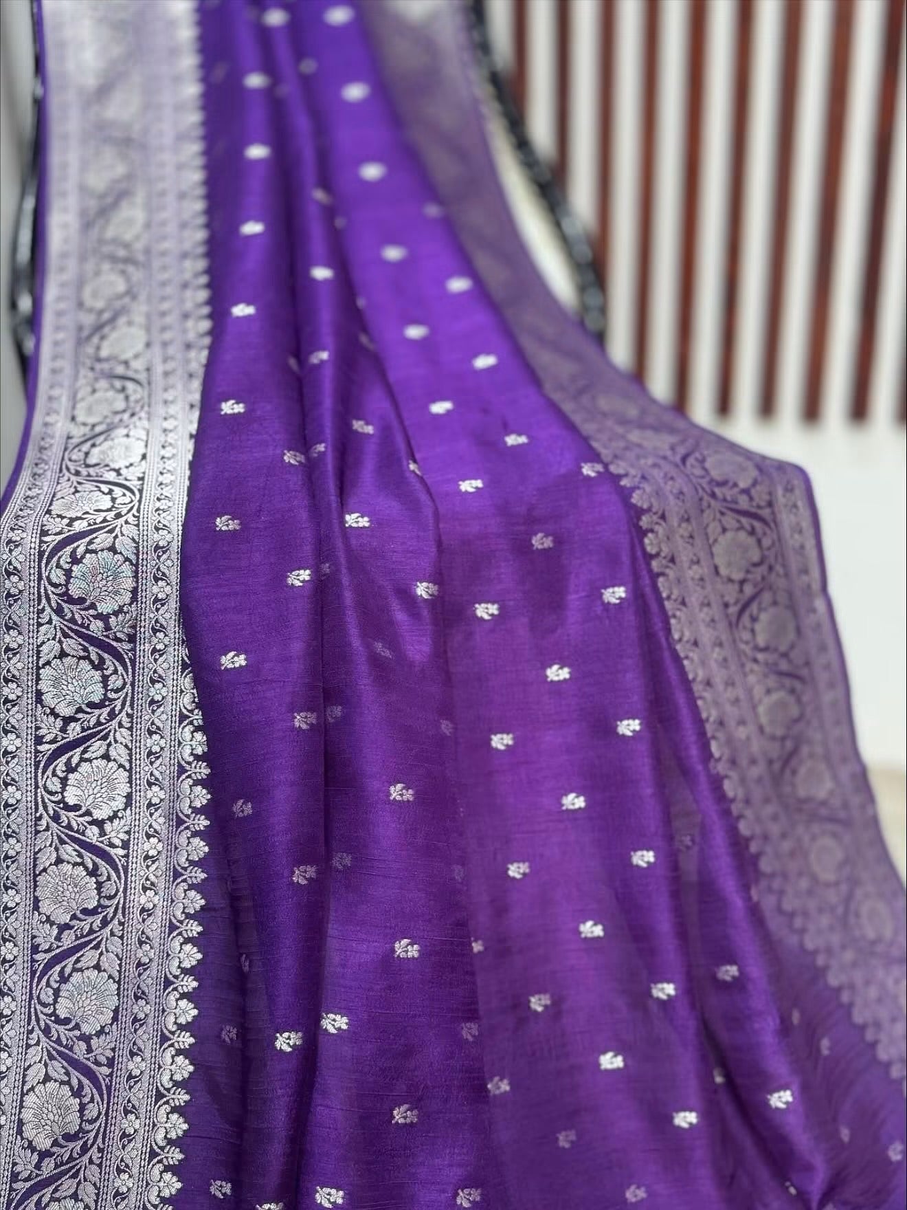 Banaras tussar silk sarees with allover weaving and unstitched blouse
