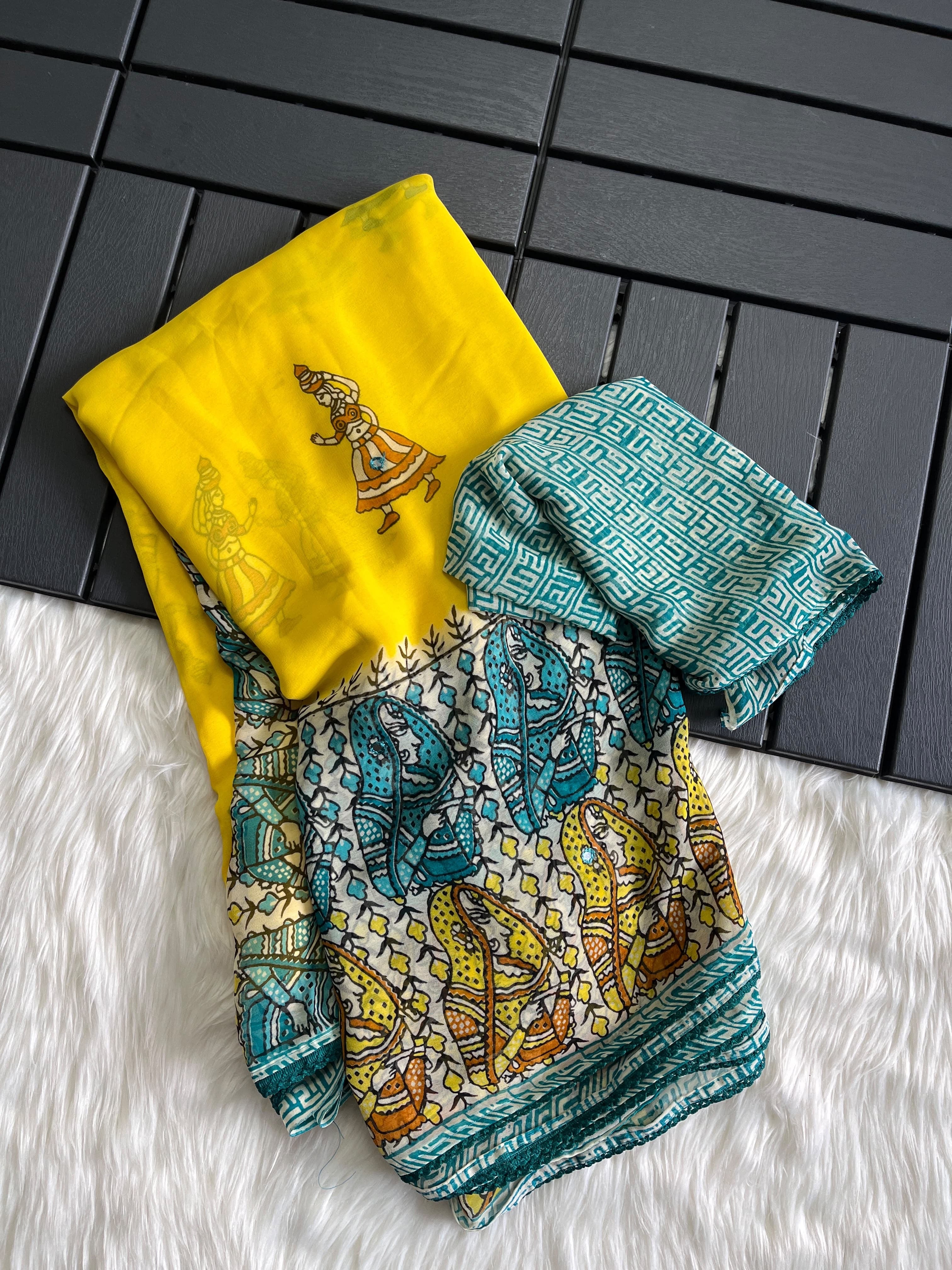 Exclusive designer printed georgette sarees