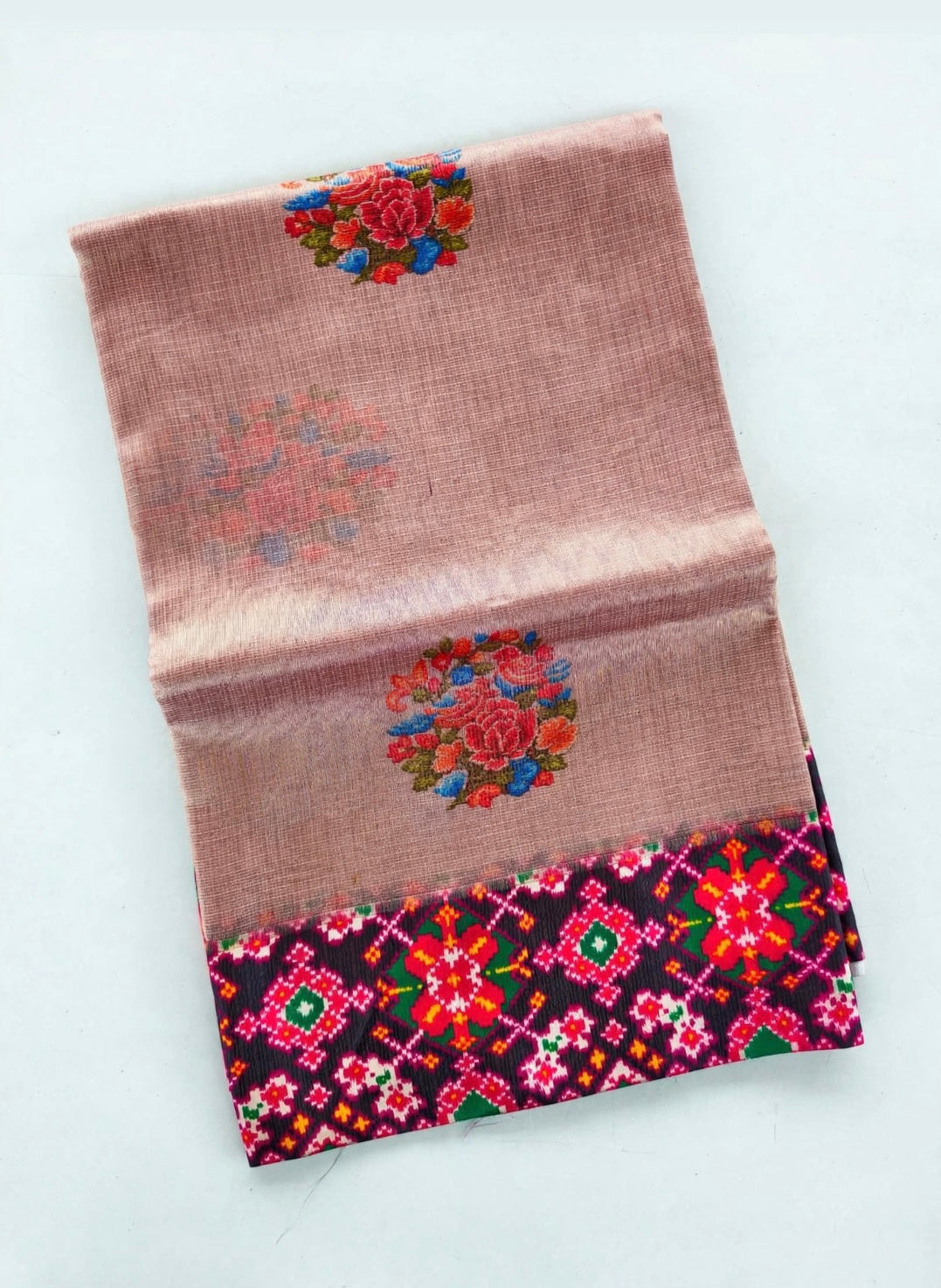 Exclusive tissue silk sarees with patola borders pallu and blouse