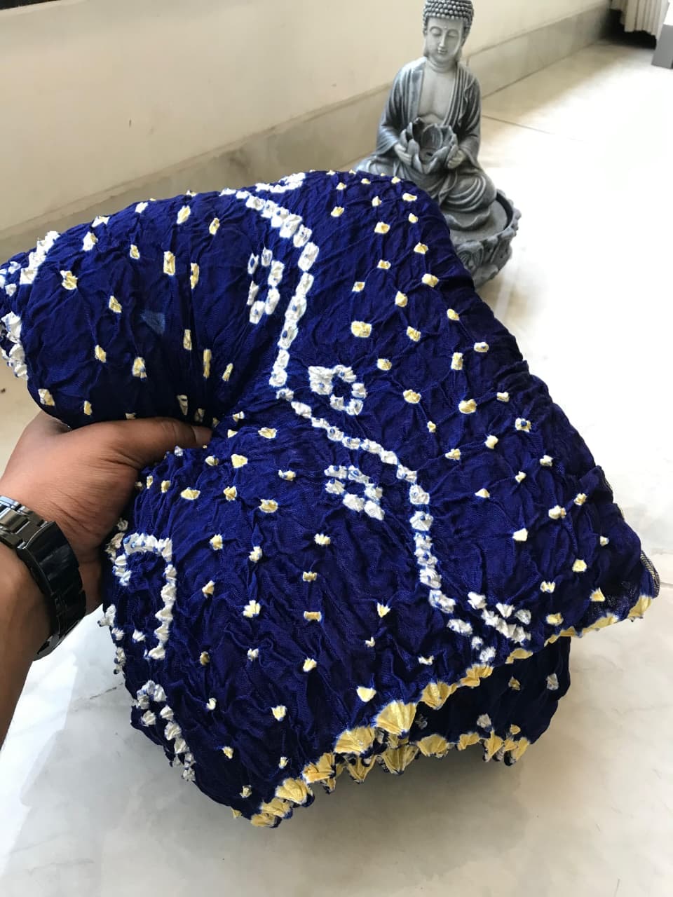 Exclusive modal silk saree with hand tie and dye unstitched blouse