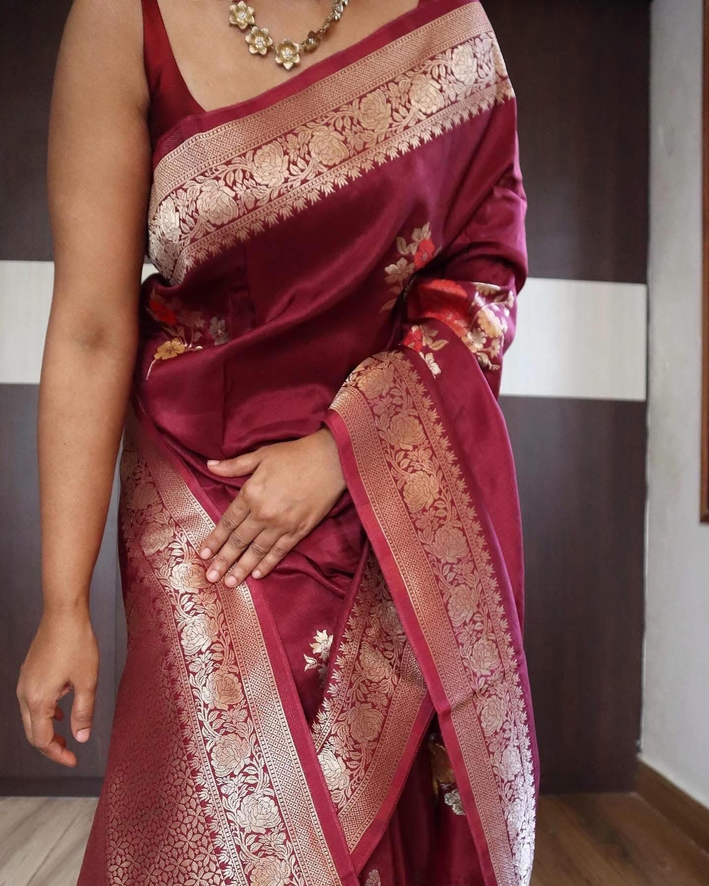 Banaras munga silk sarees with meenakari weaving