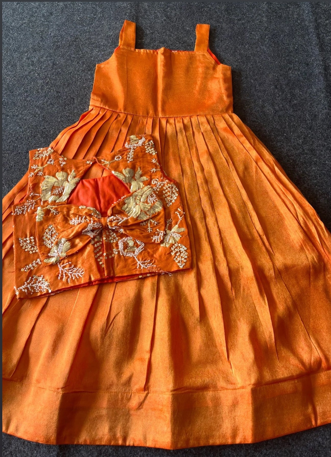 Kids tissue silk dress with rich croptop (0-16 years )