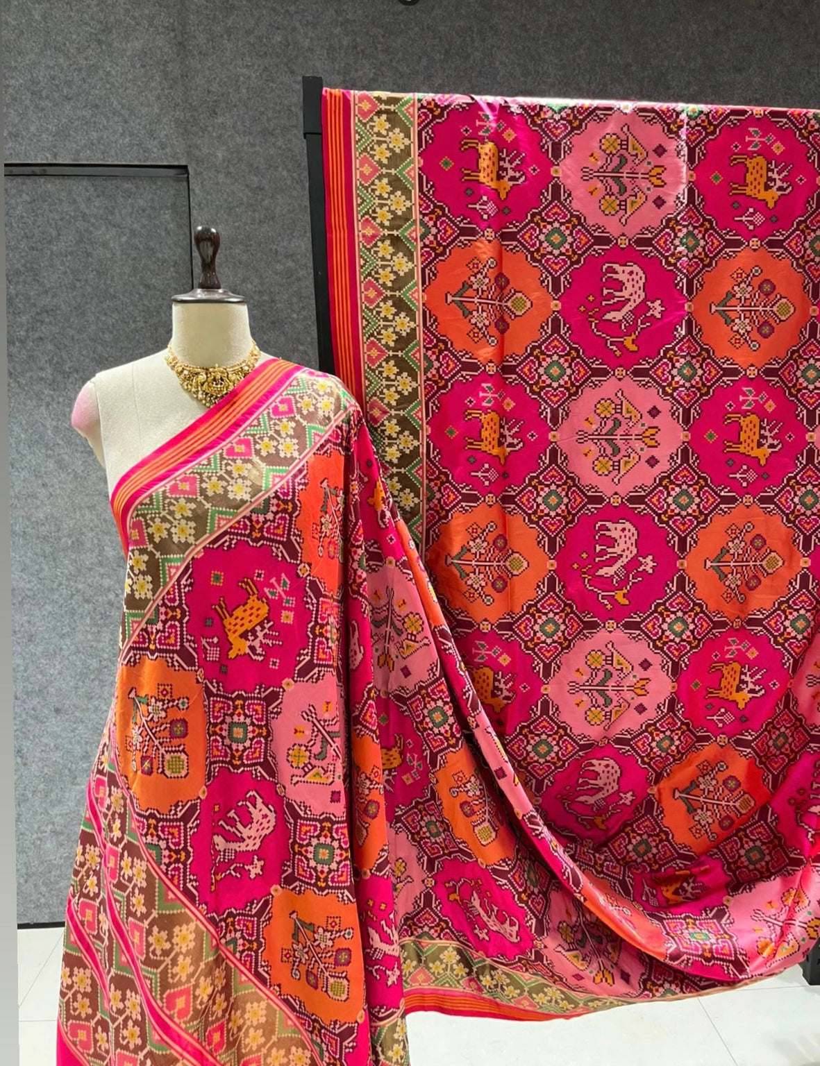 Fancy patan patola silk sarees in navaratan design
