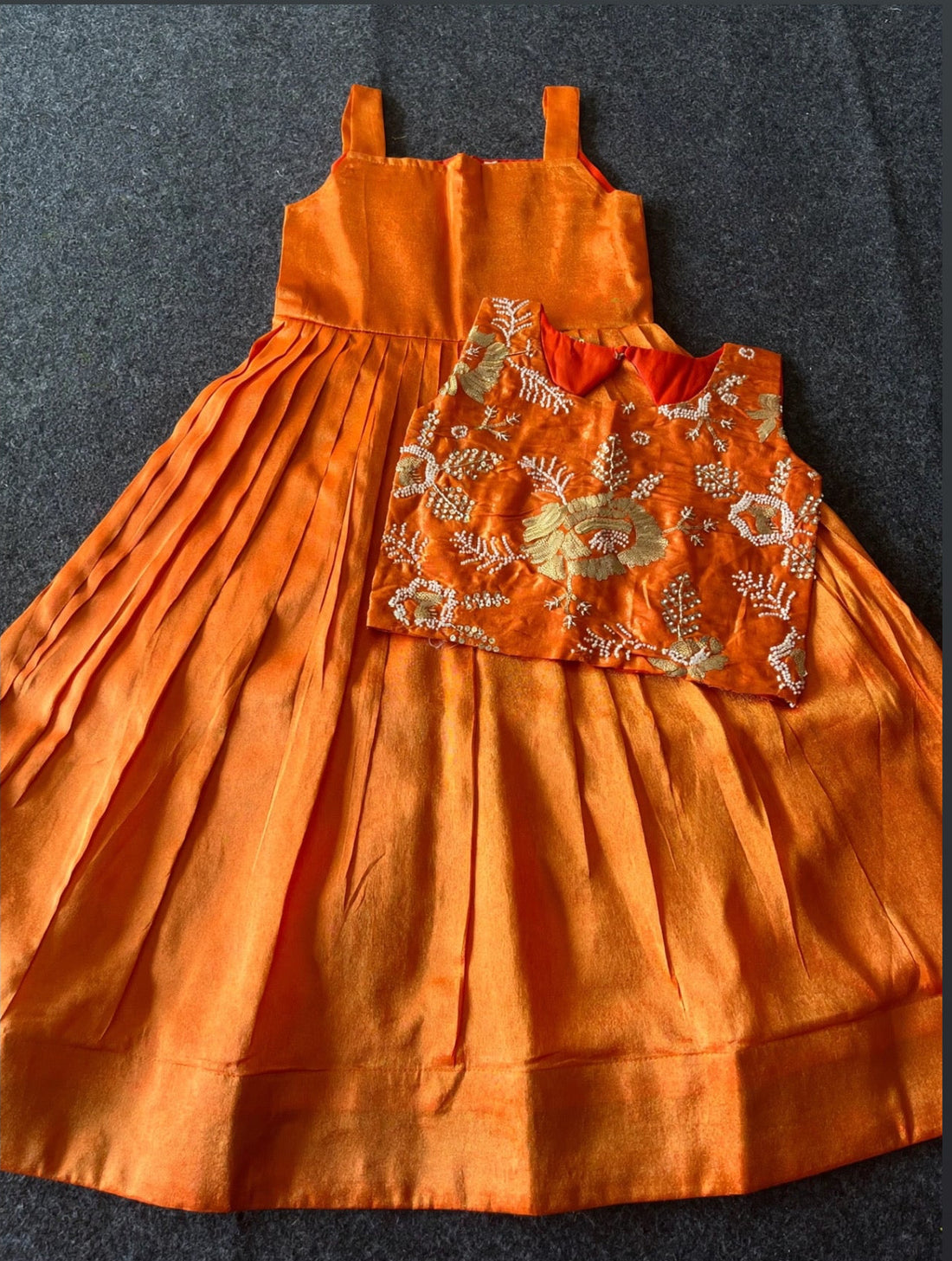 Kids tissue silk dress with rich croptop (0-16 years )