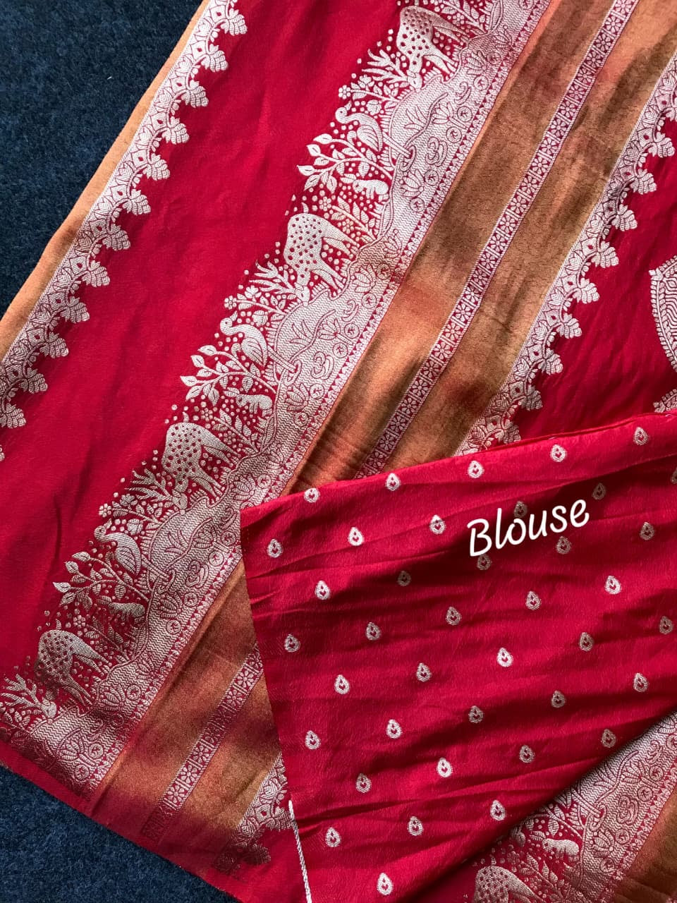 Banaras crepe silk sarees with rich weaving allover and blouse
