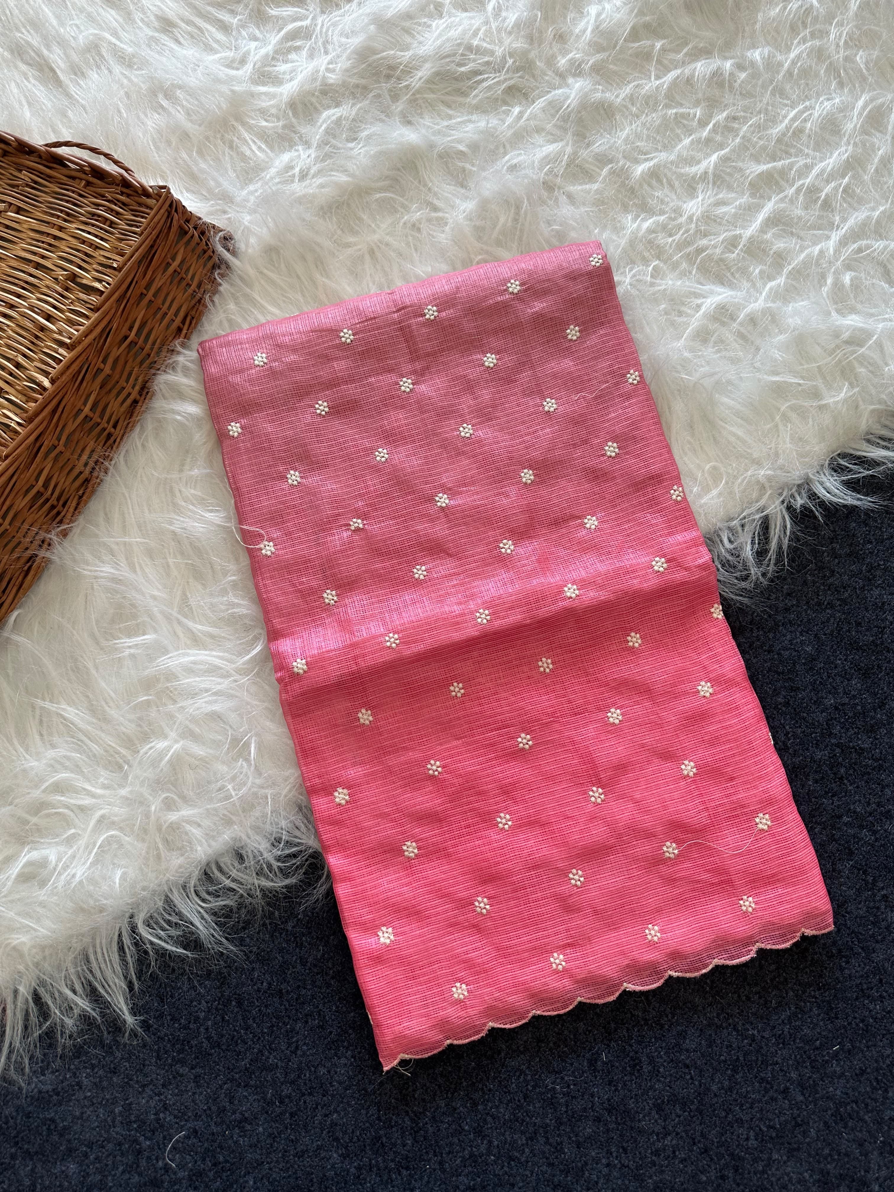 Shaded kota sarees with embroidery allover saree and blouse