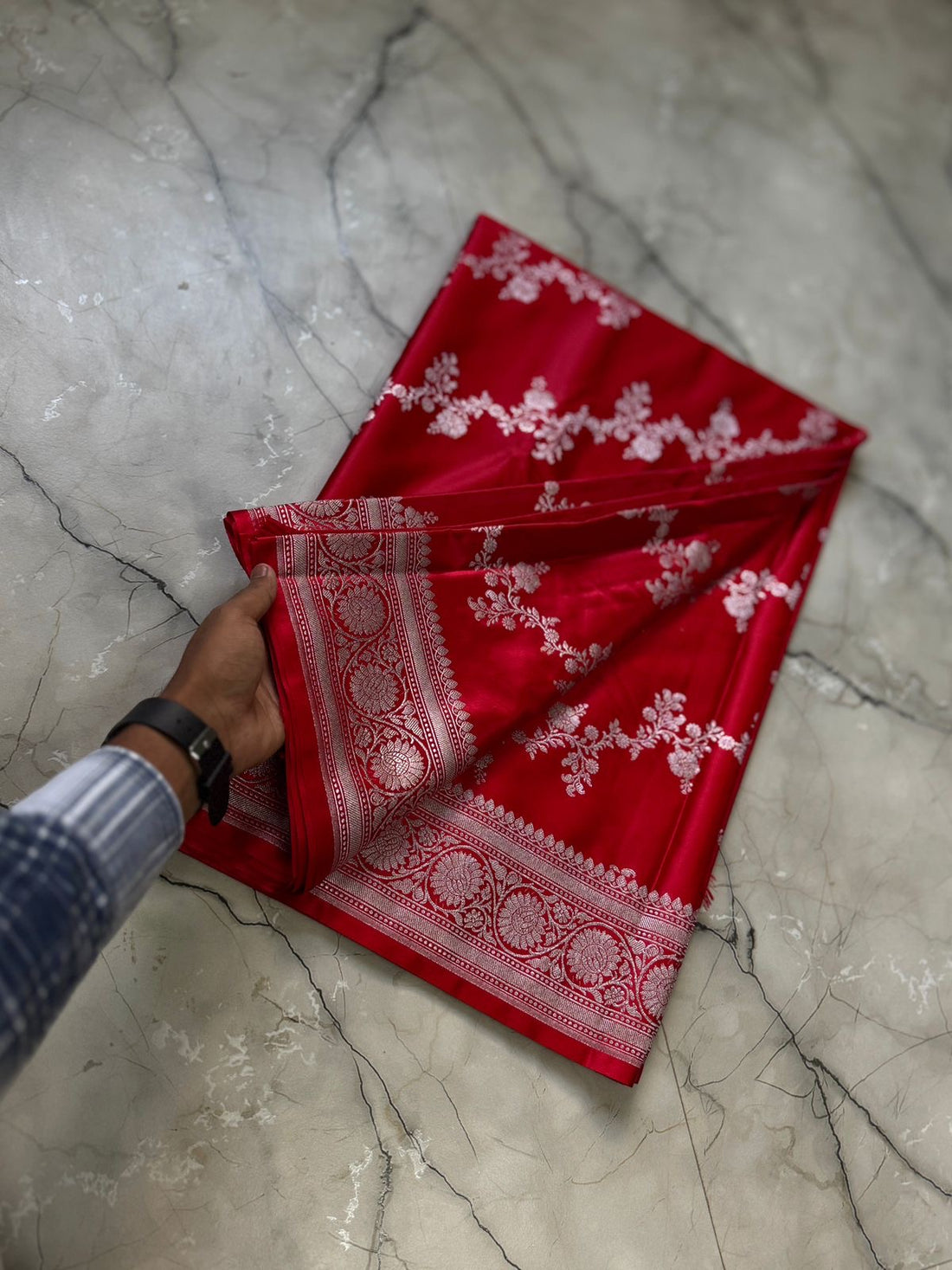 Banaras mashru satin silk sarees with allover lehariya weaving