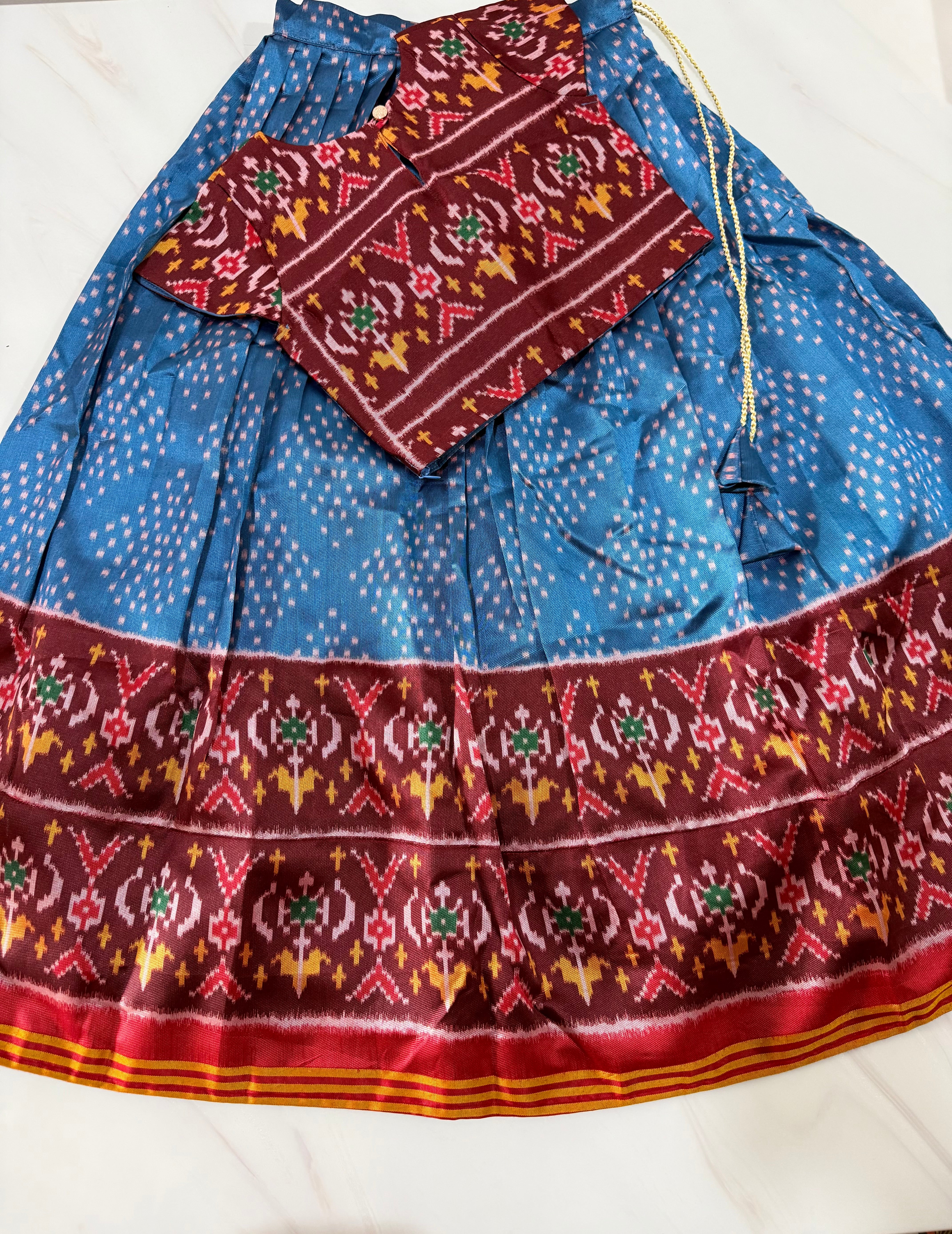 Fancy patan patola kids fully stitched lehangas (0-16 years)