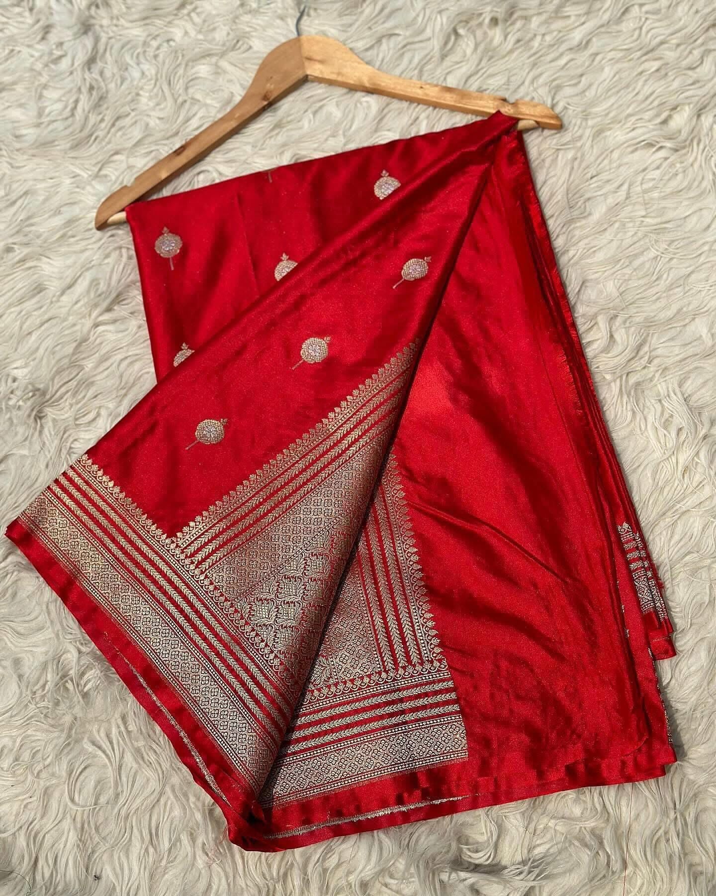 Exclusive banaras mashru satin silk sarees with allover weaving