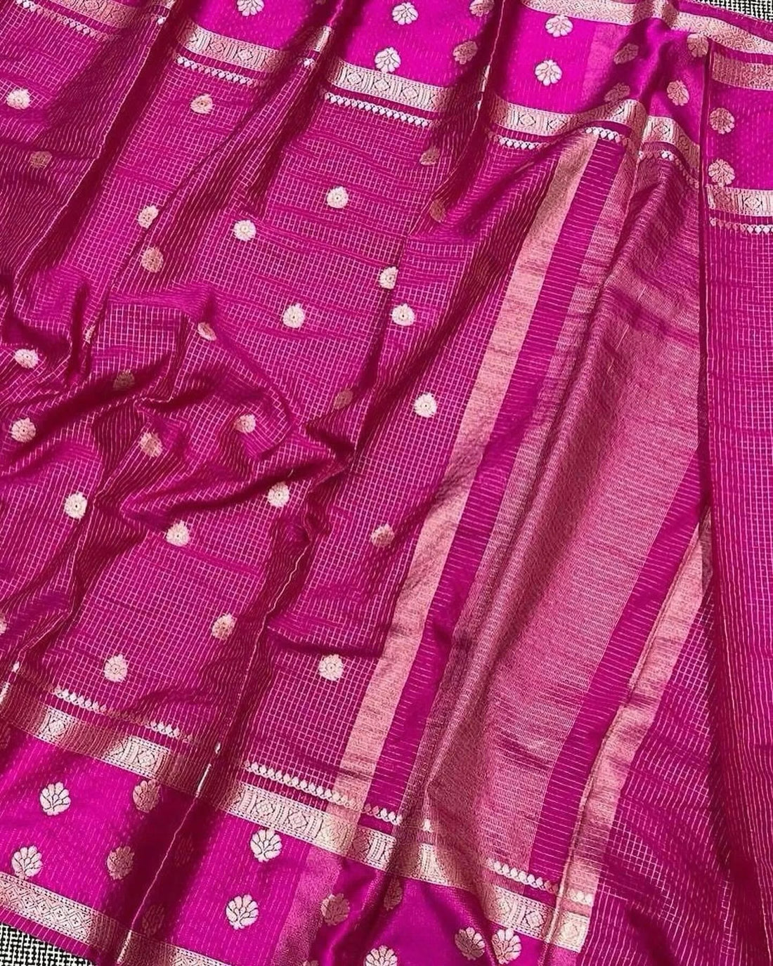 Banaras vintage soft silk sarees with allover weaving and unstitched blouse