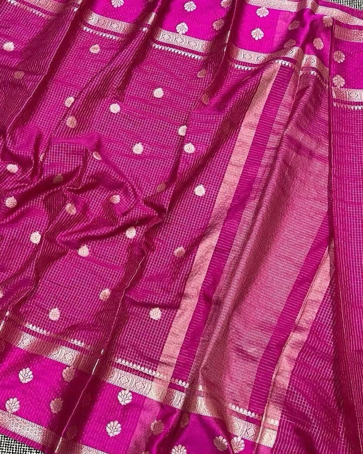 Banaras vintage soft silk sarees with allover weaving and unstitched blouse