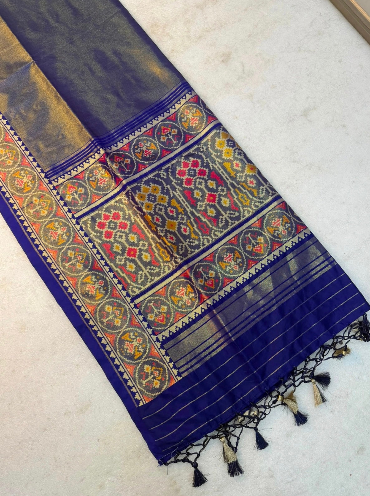 Fancy banaras patan patola silk sarees with rich patola blouse
