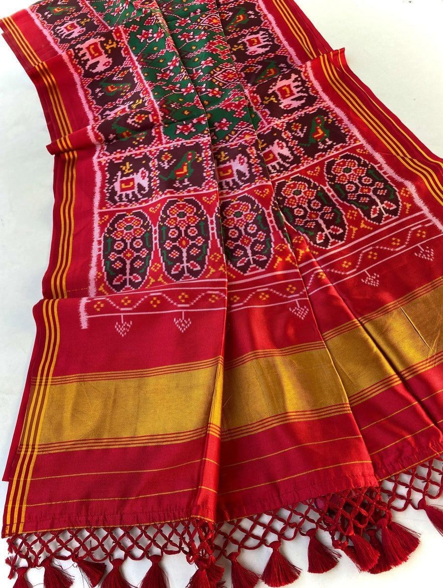 Fancy patan patola ikkat silk sarees