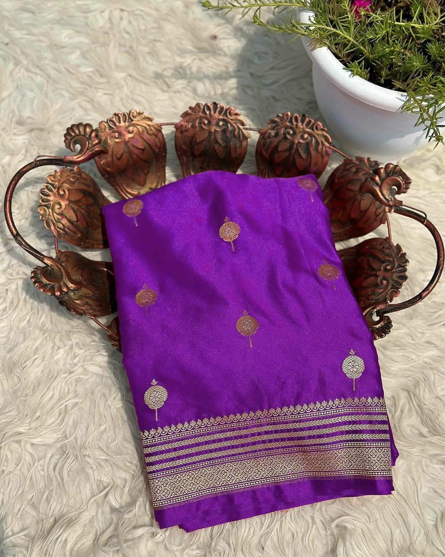 Exclusive banaras mashru satin silk sarees with allover weaving