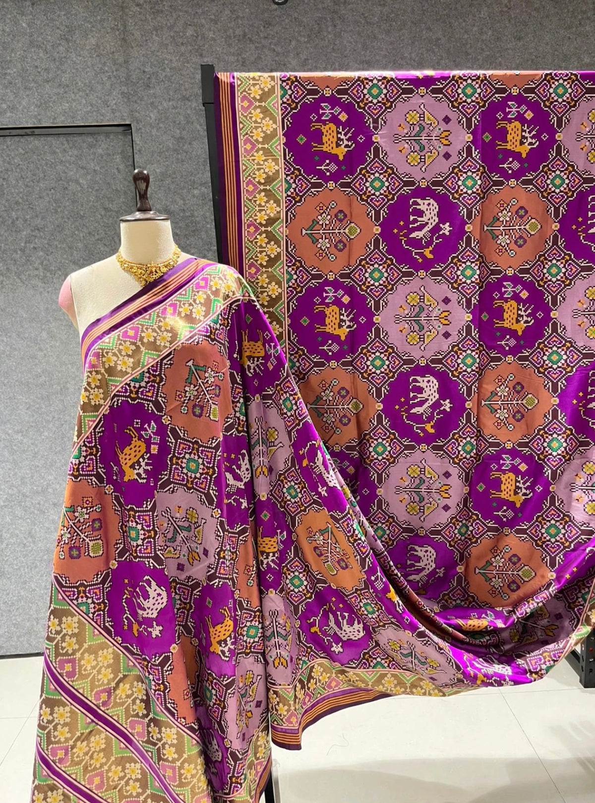 Fancy patan patola silk sarees in navaratan design