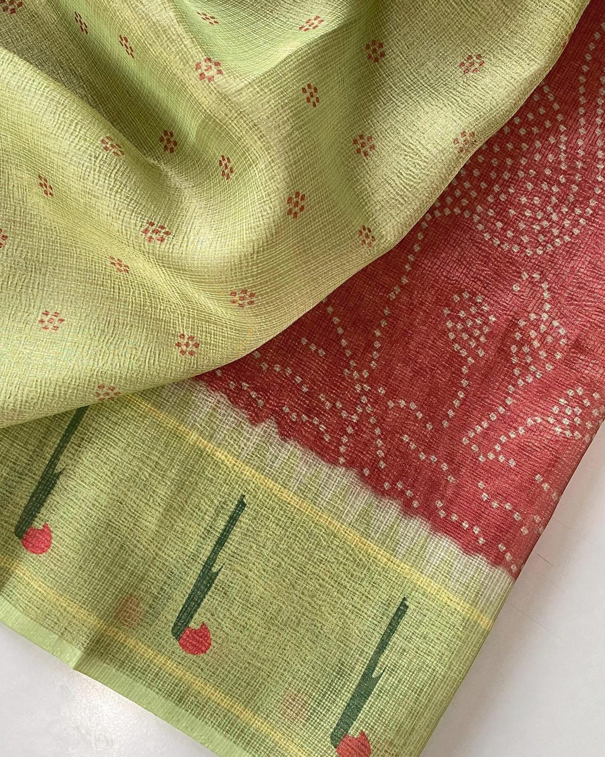 Kota bandini sarees with paithani border pallu and blouse