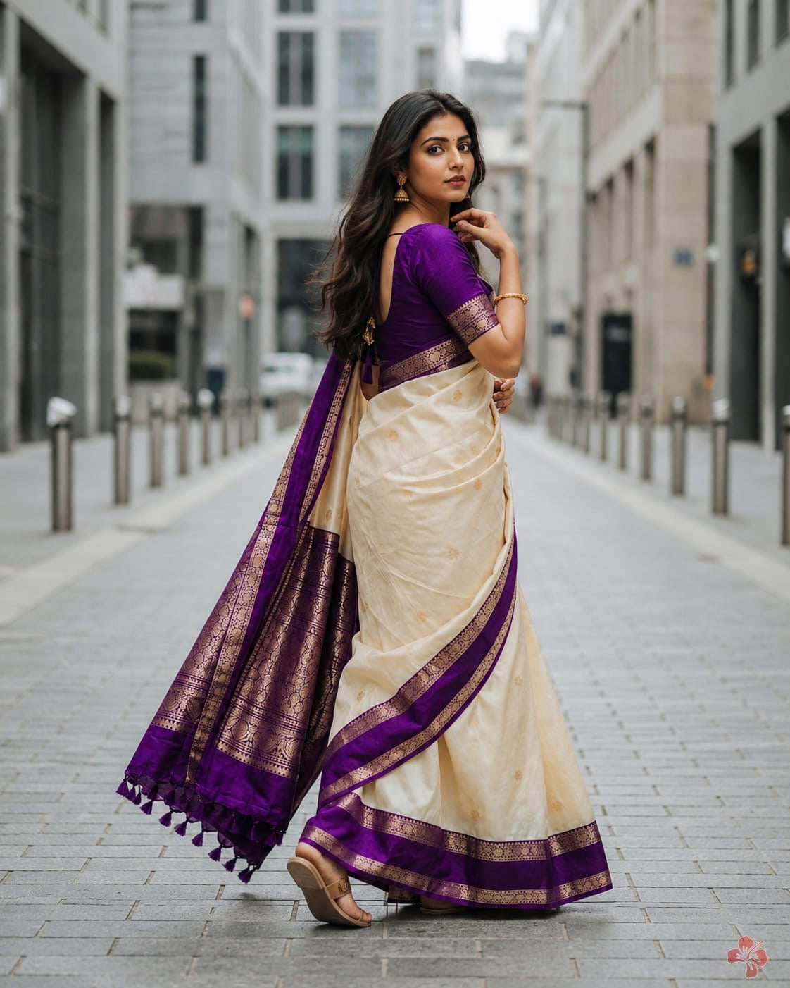 Vintage fancy banaras soft silk sarees with gap borders rich pallu and blouse unstitched
