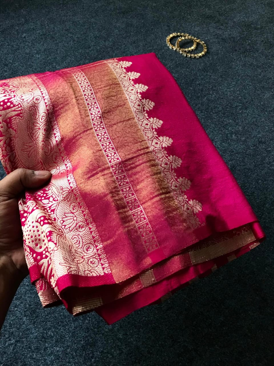 Banaras crepe silk sarees with rich weaving allover and blouse
