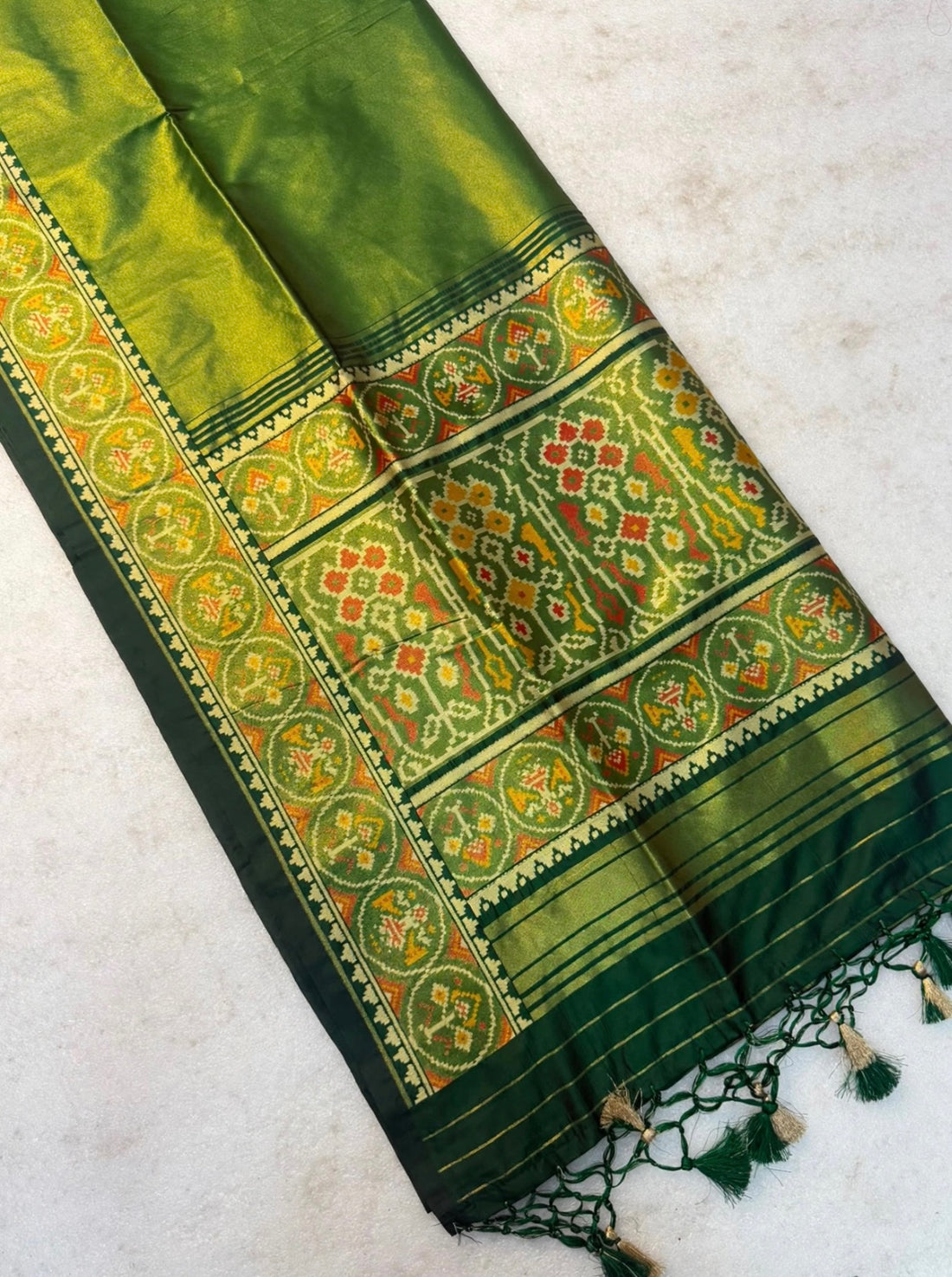 Fancy banaras patan patola silk sarees with rich patola blouse