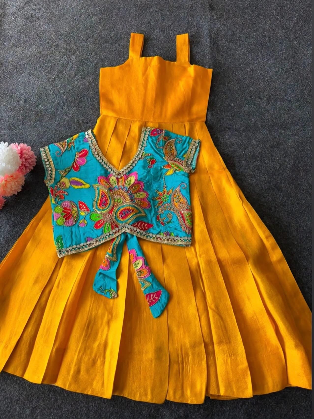 Kids fully stitched tissue silk dresses with designer jacket  (1-16 years )