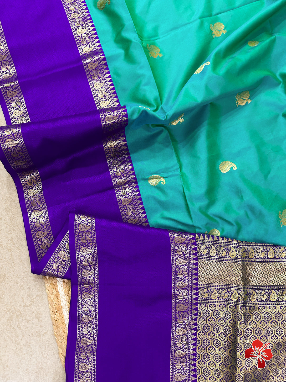 Vintage banaras soft silk saree with gap borders and rich blouse