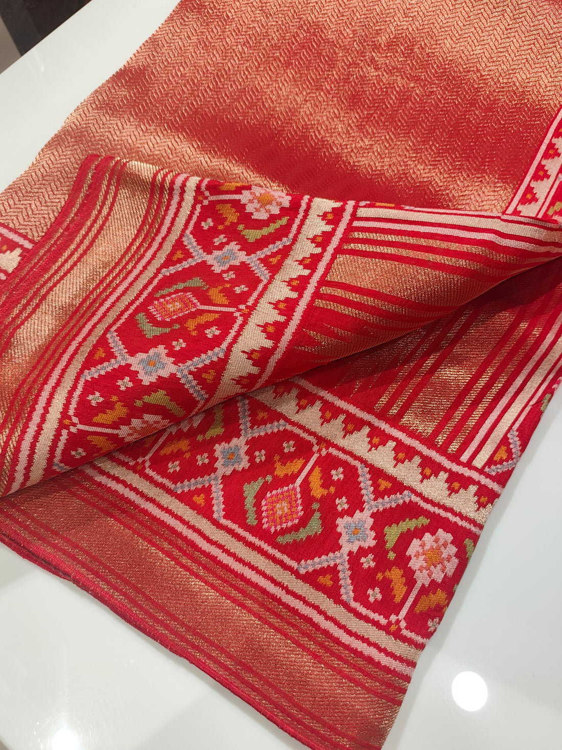 Exclusive banaras brocade patola silk saree with rich borders pallu