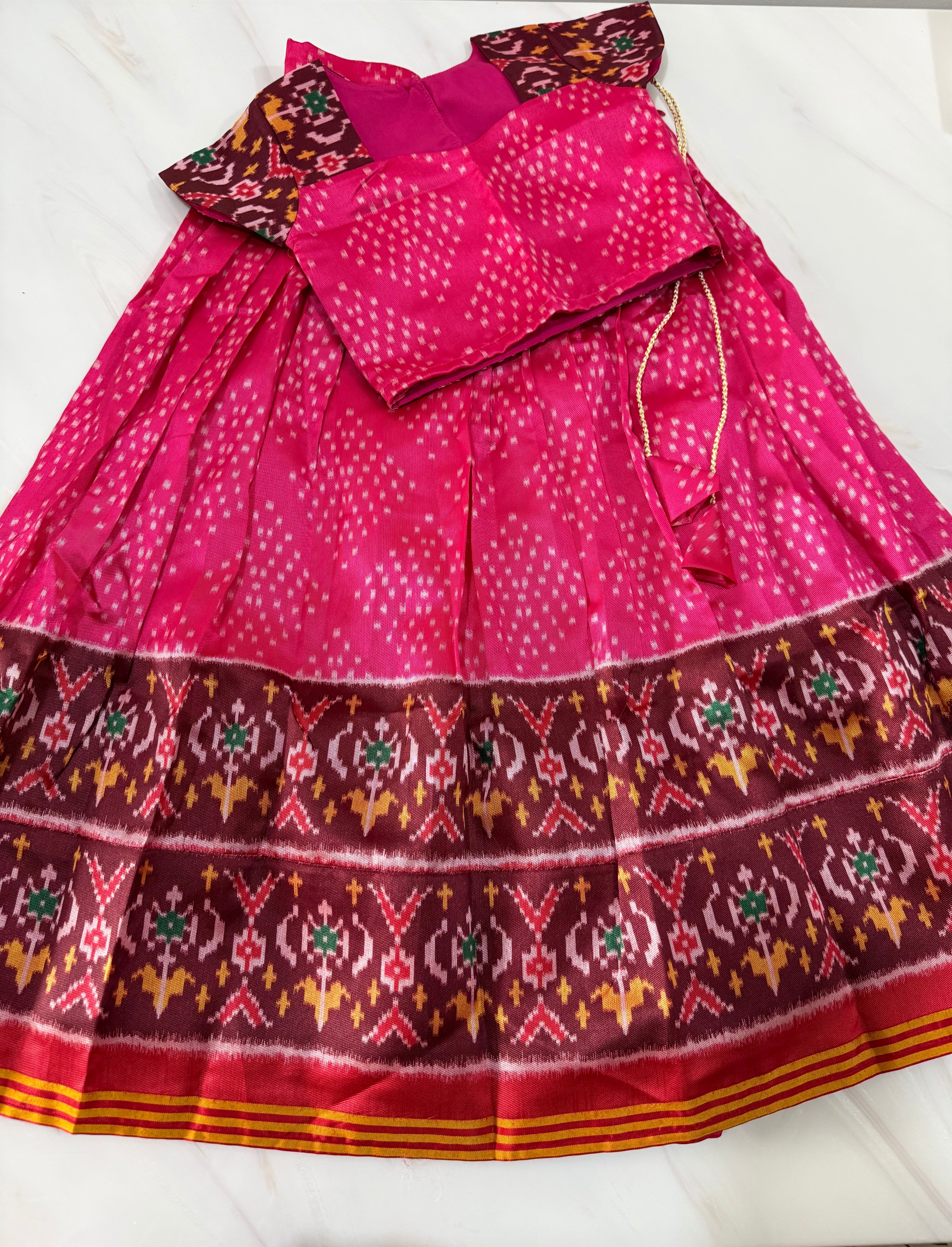 Fancy patan patola kids fully stitched lehangas (0-16 years)