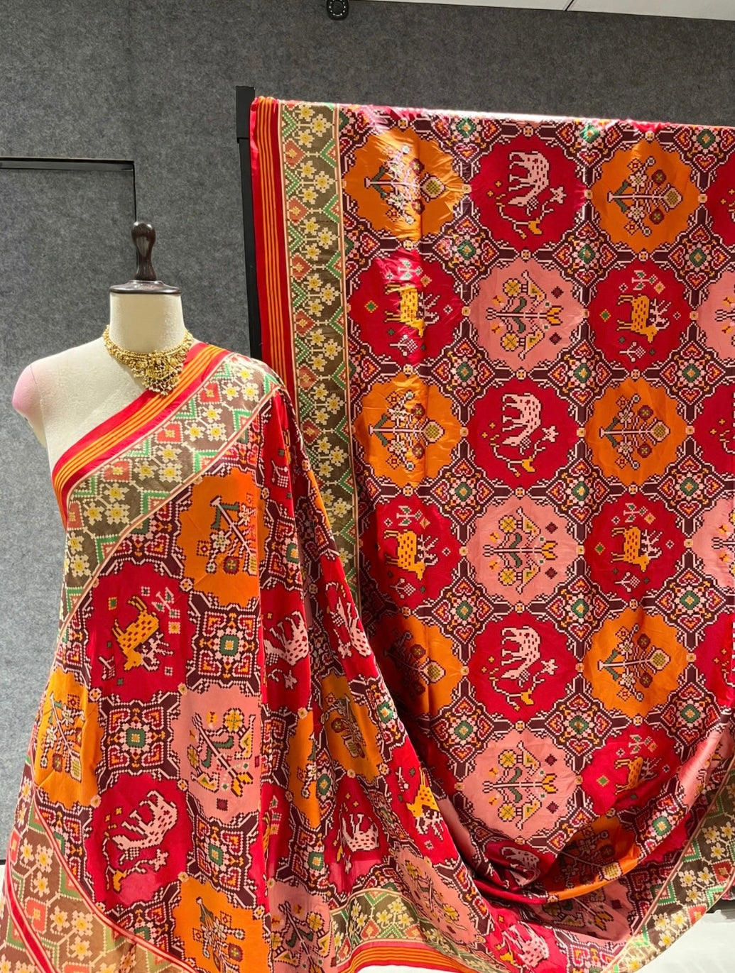 Fancy patan patola silk sarees in navaratan design