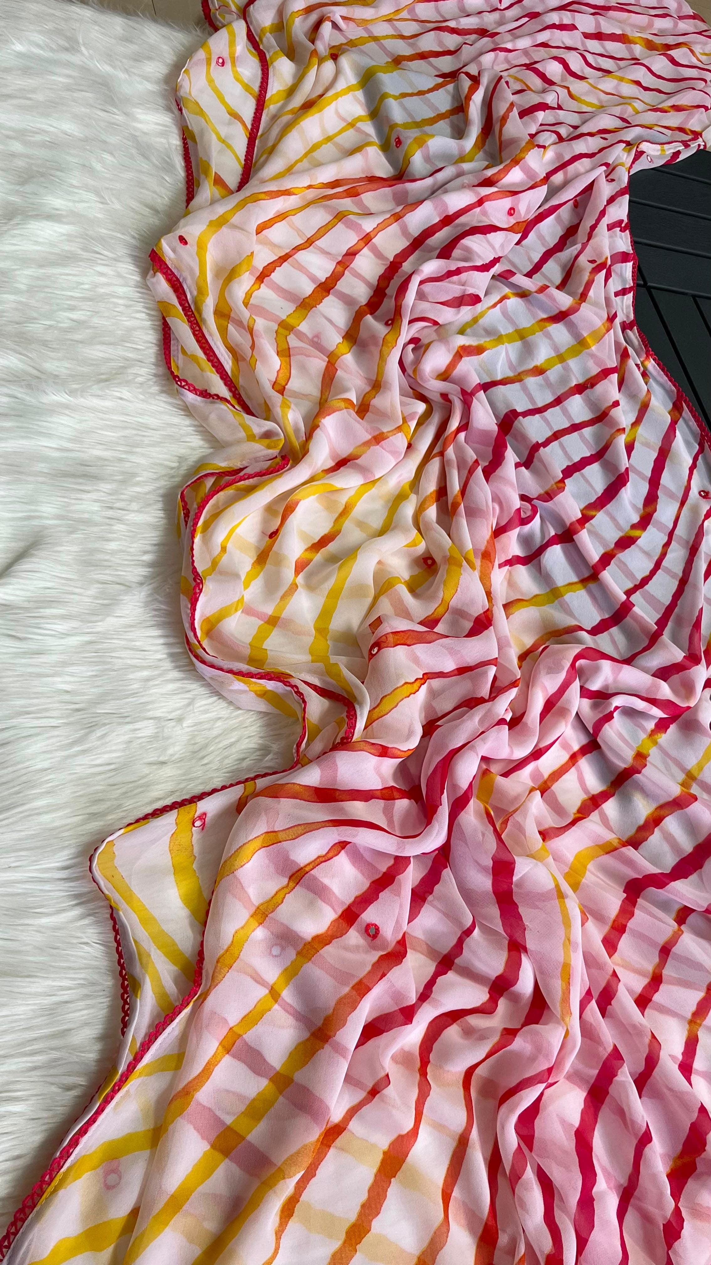 Exclusive designer printed georgette sarees