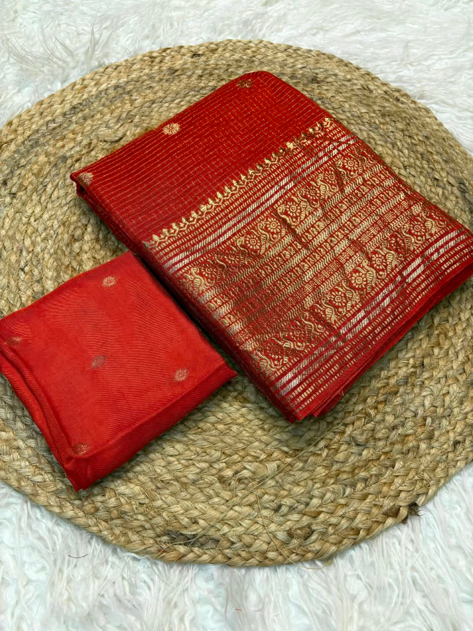 Vintage banaras crepe silk sarees in checkered weaving rich pallu and blouse