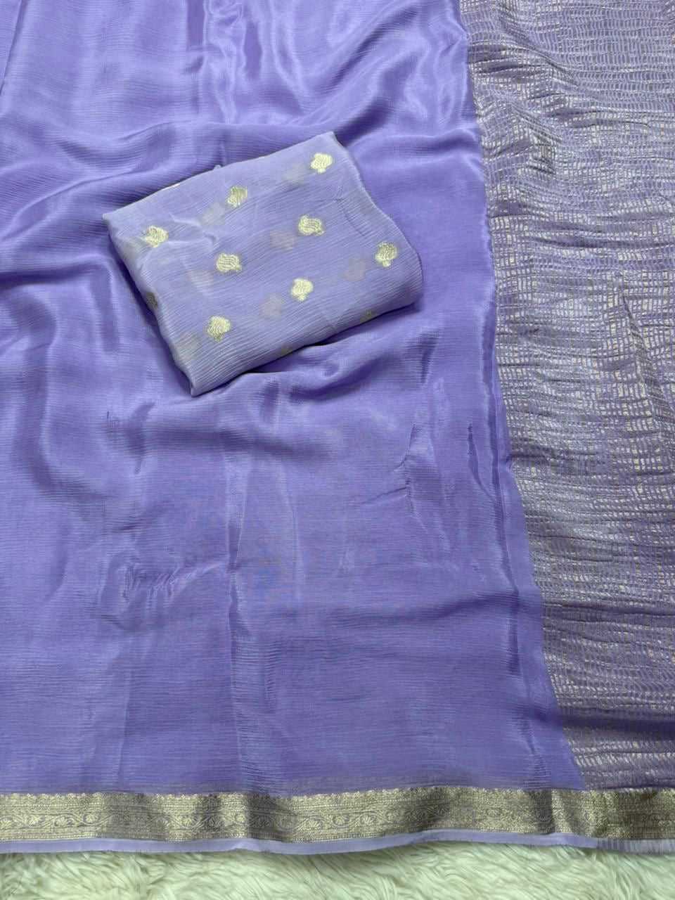 Chinnon sarees with rich weaving borders pallu and blouse