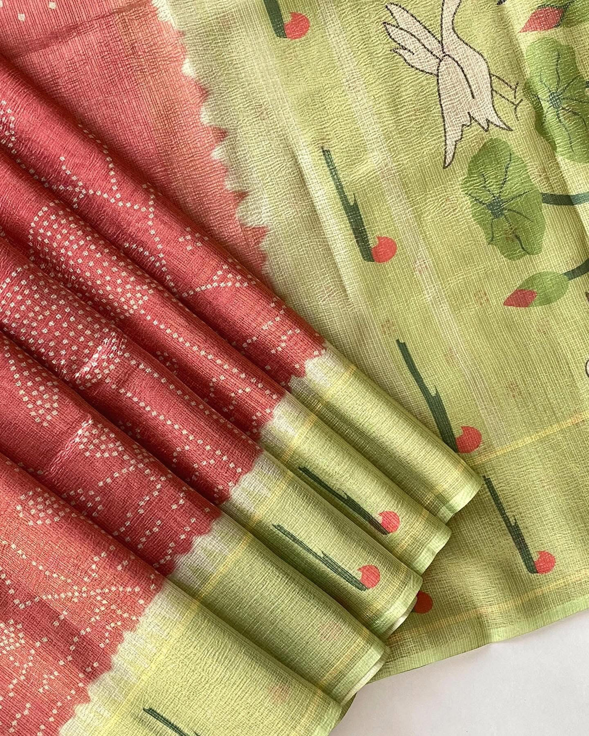 Kota bandini sarees with paithani border pallu and blouse