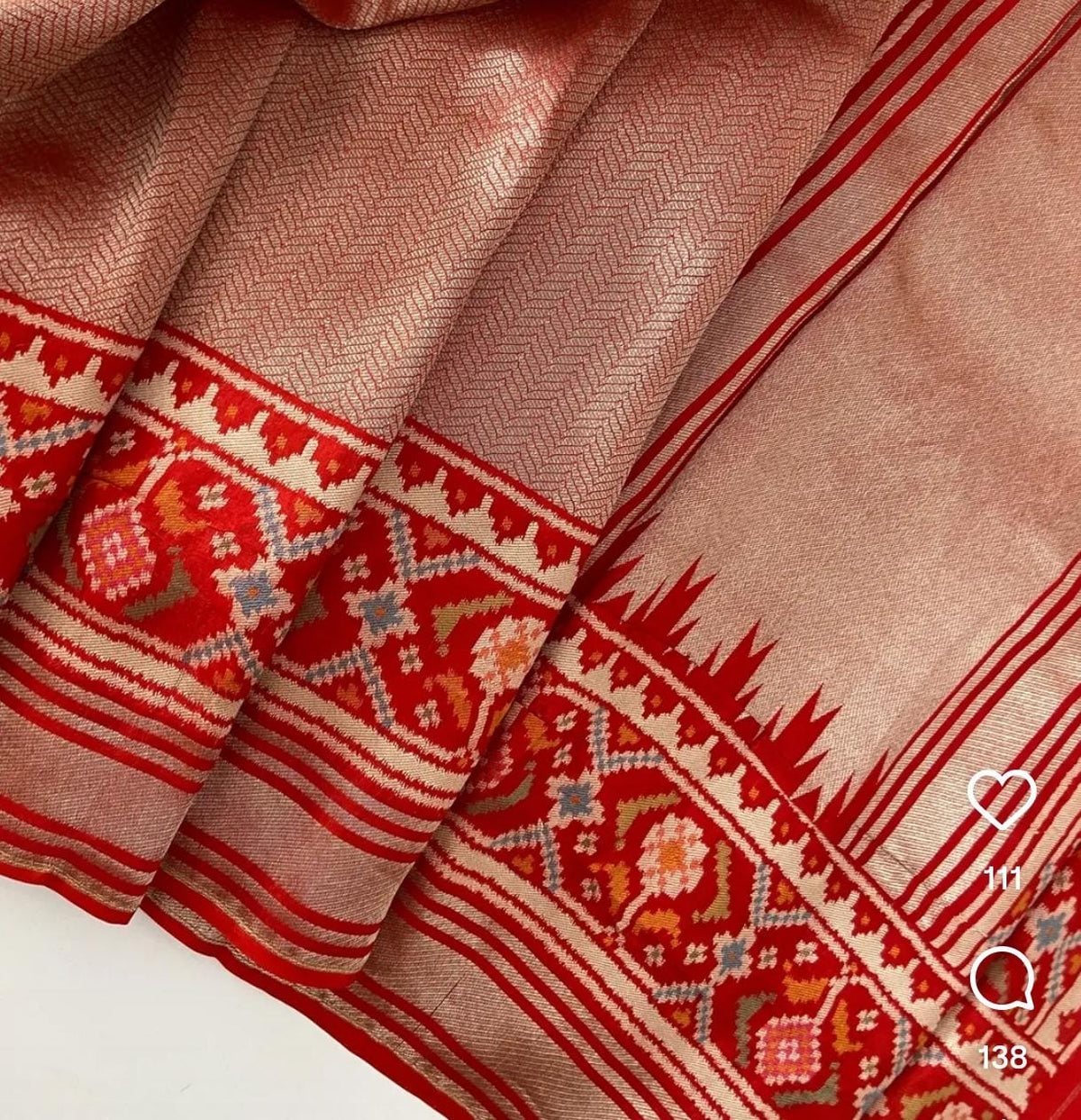 Exclusive banaras brocade patola silk saree with rich borders pallu