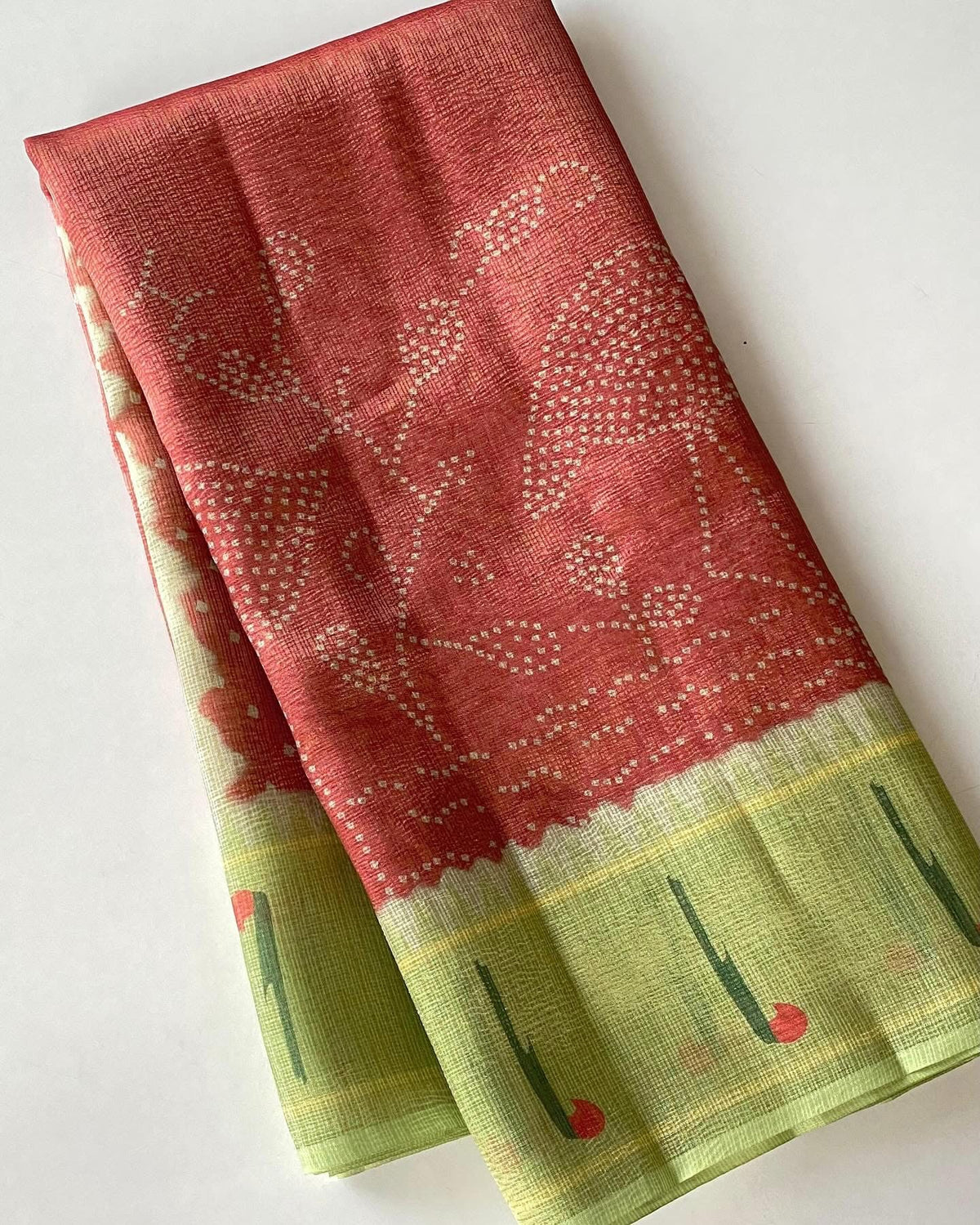 Kota bandini sarees with paithani border pallu and blouse
