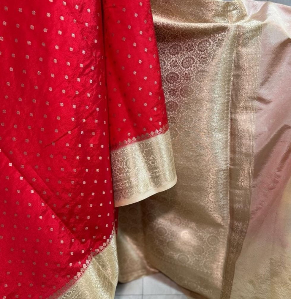 Vintage banaras soft silk saree with rich weaving allover