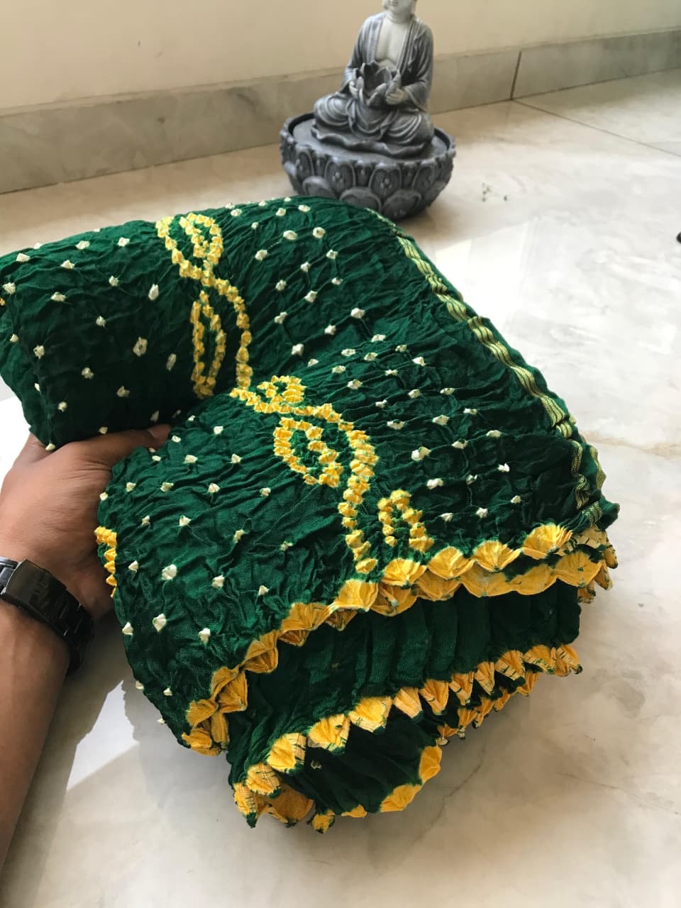 Exclusive modal silk saree with hand tie and dye unstitched blouse