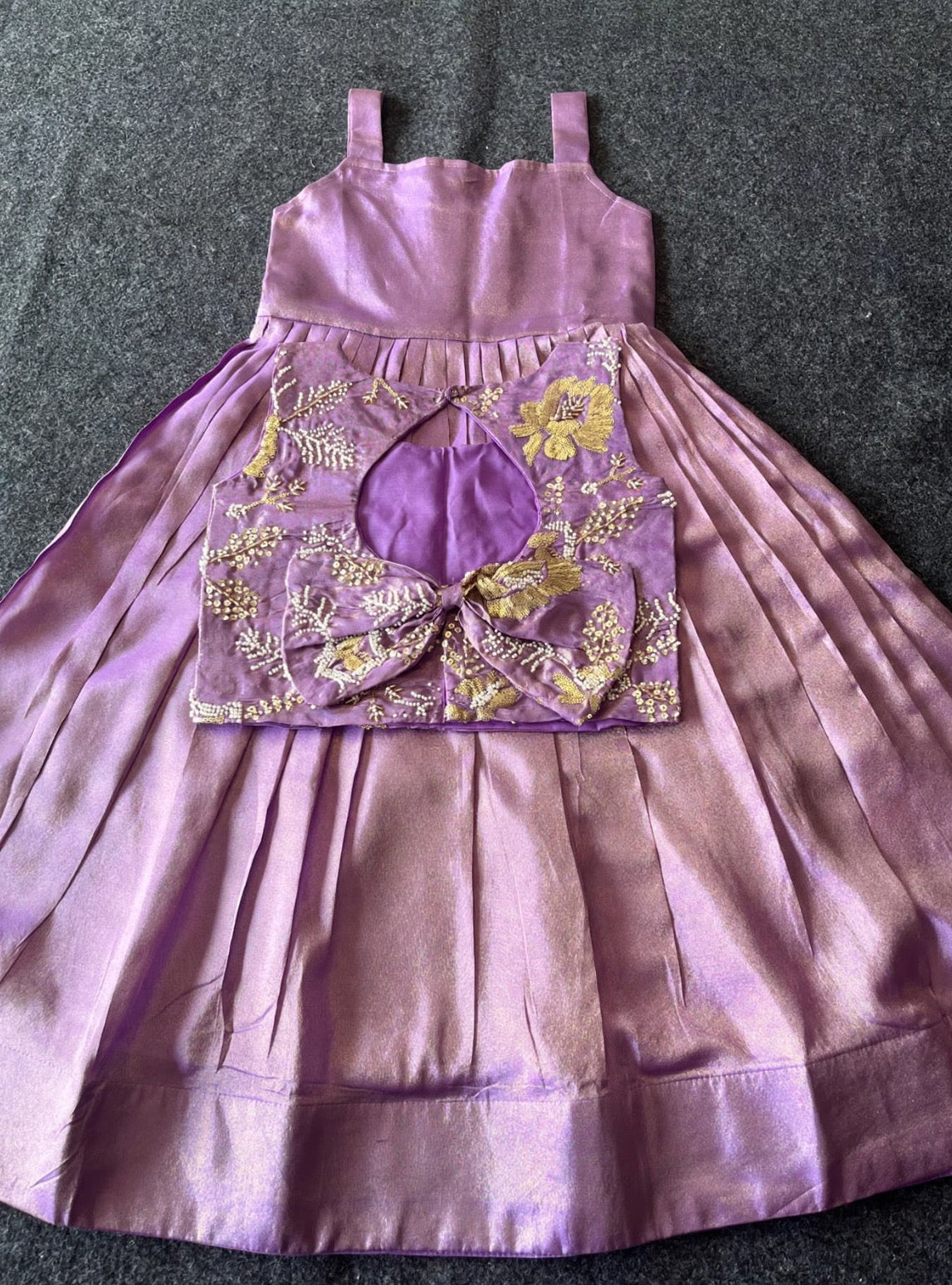 Kids tissue silk dress with rich croptop (0-16 years )