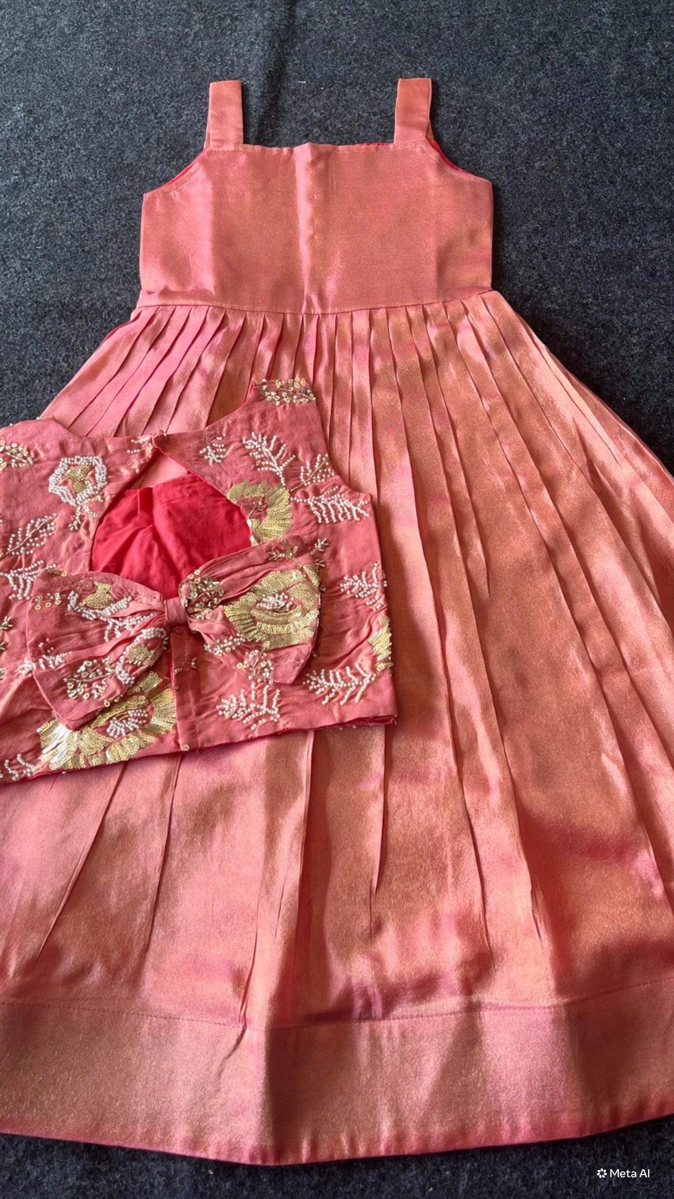 Kids tissue silk dress with rich croptop (0-16 years )