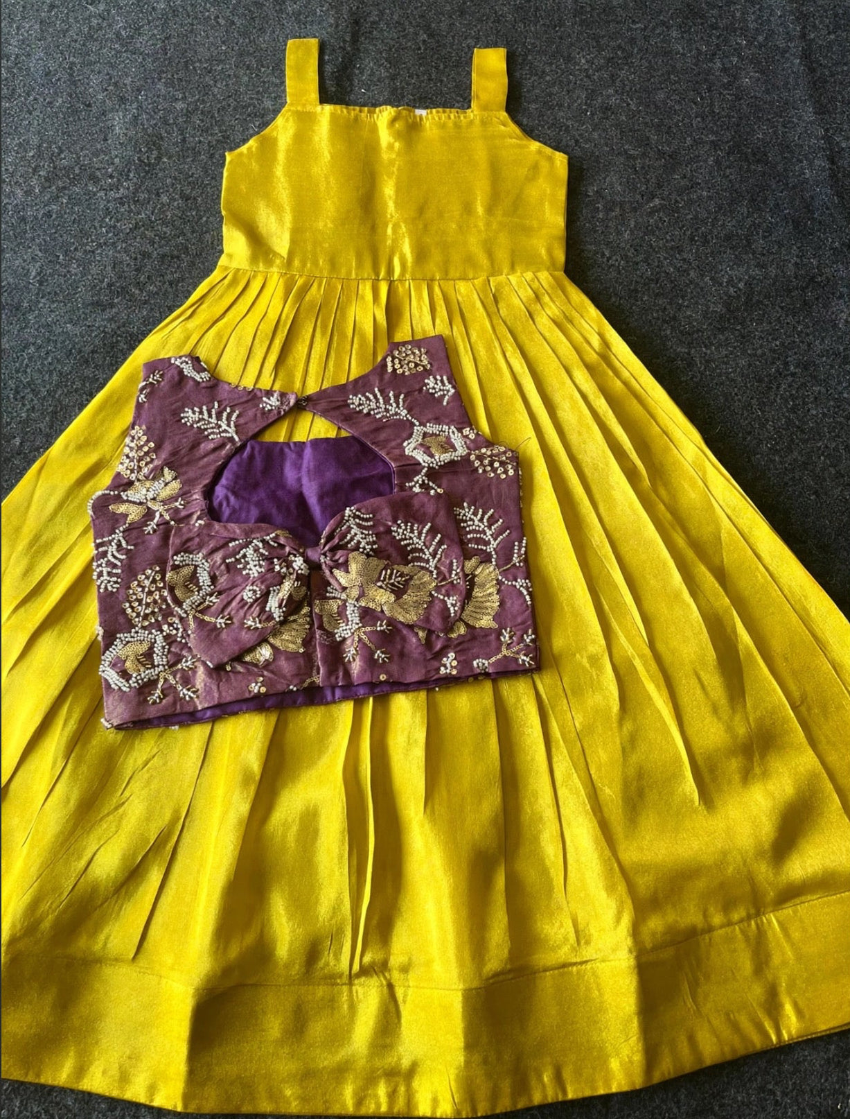 Kids tissue silk dress with rich croptop (0-16 years )