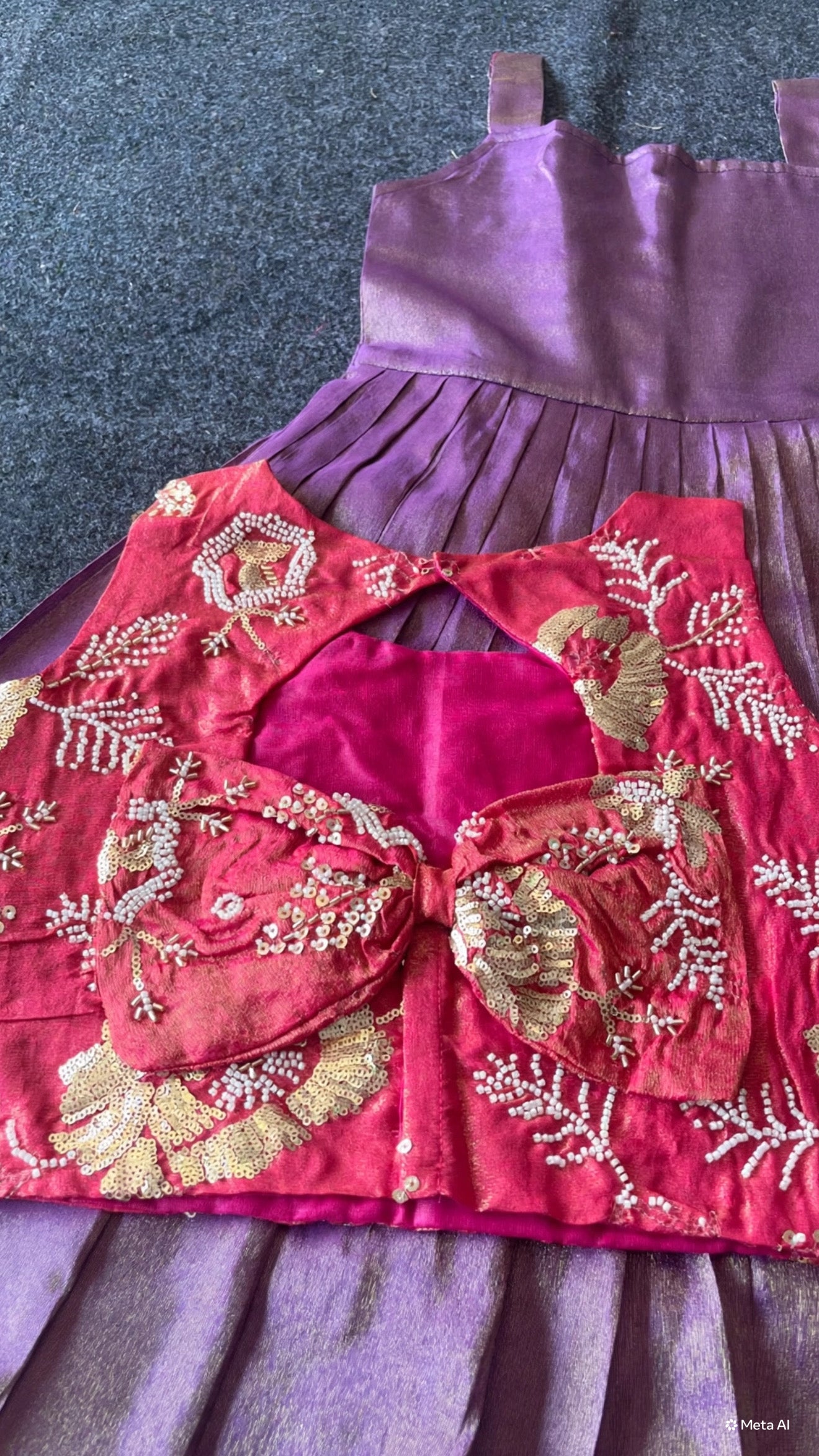 Kids tissue silk dress with rich croptop (0-16 years )