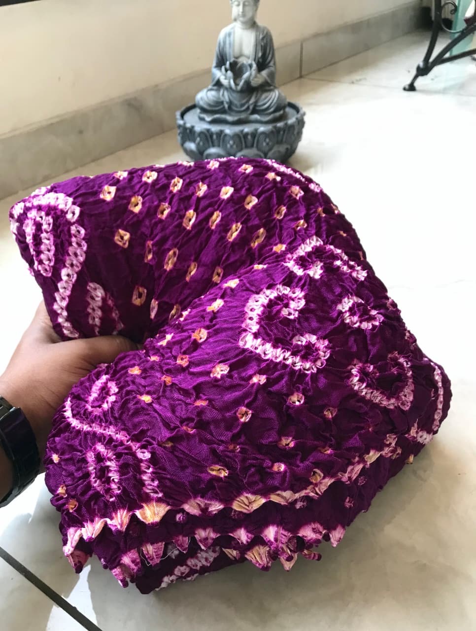 Exclusive modal silk saree with hand tie and dye unstitched blouse