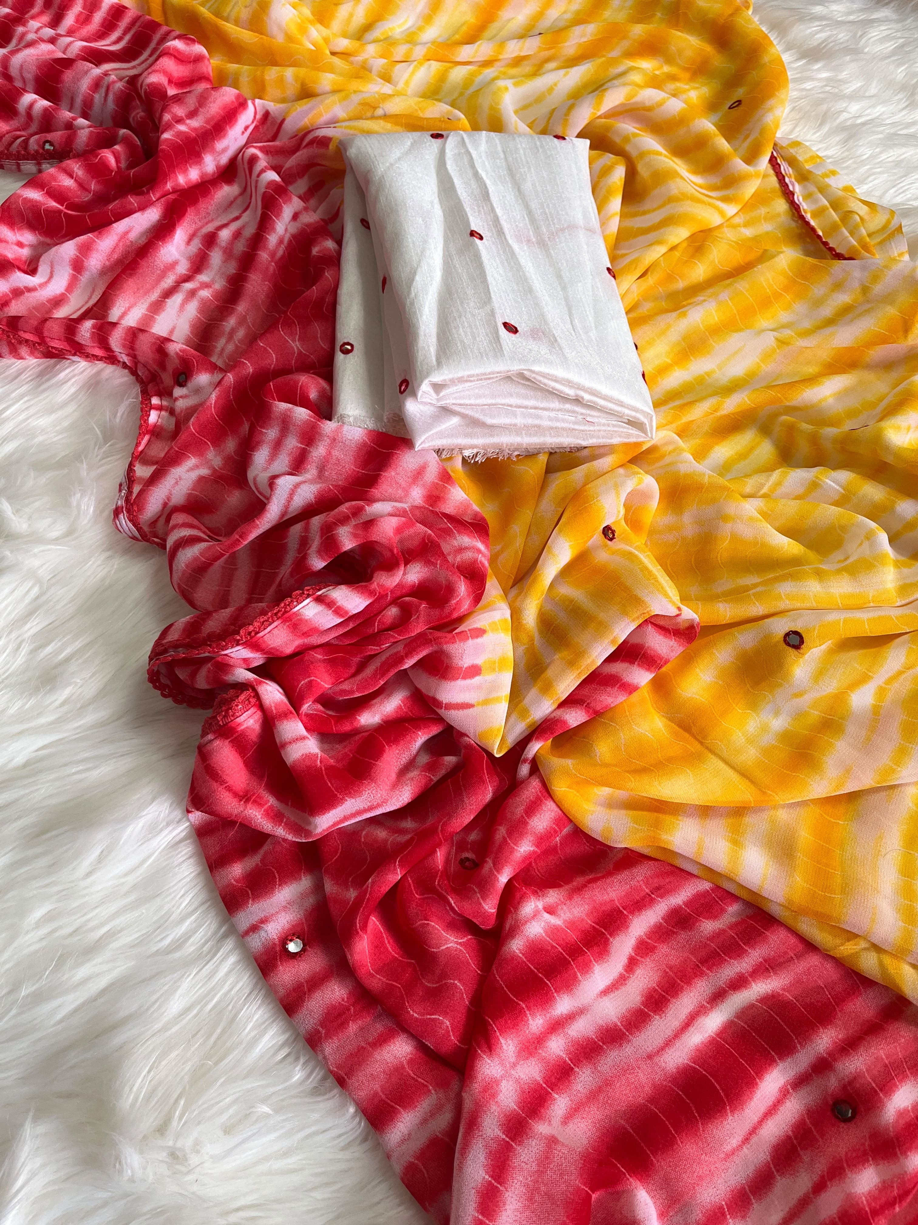 Exclusive designer printed georgette sarees