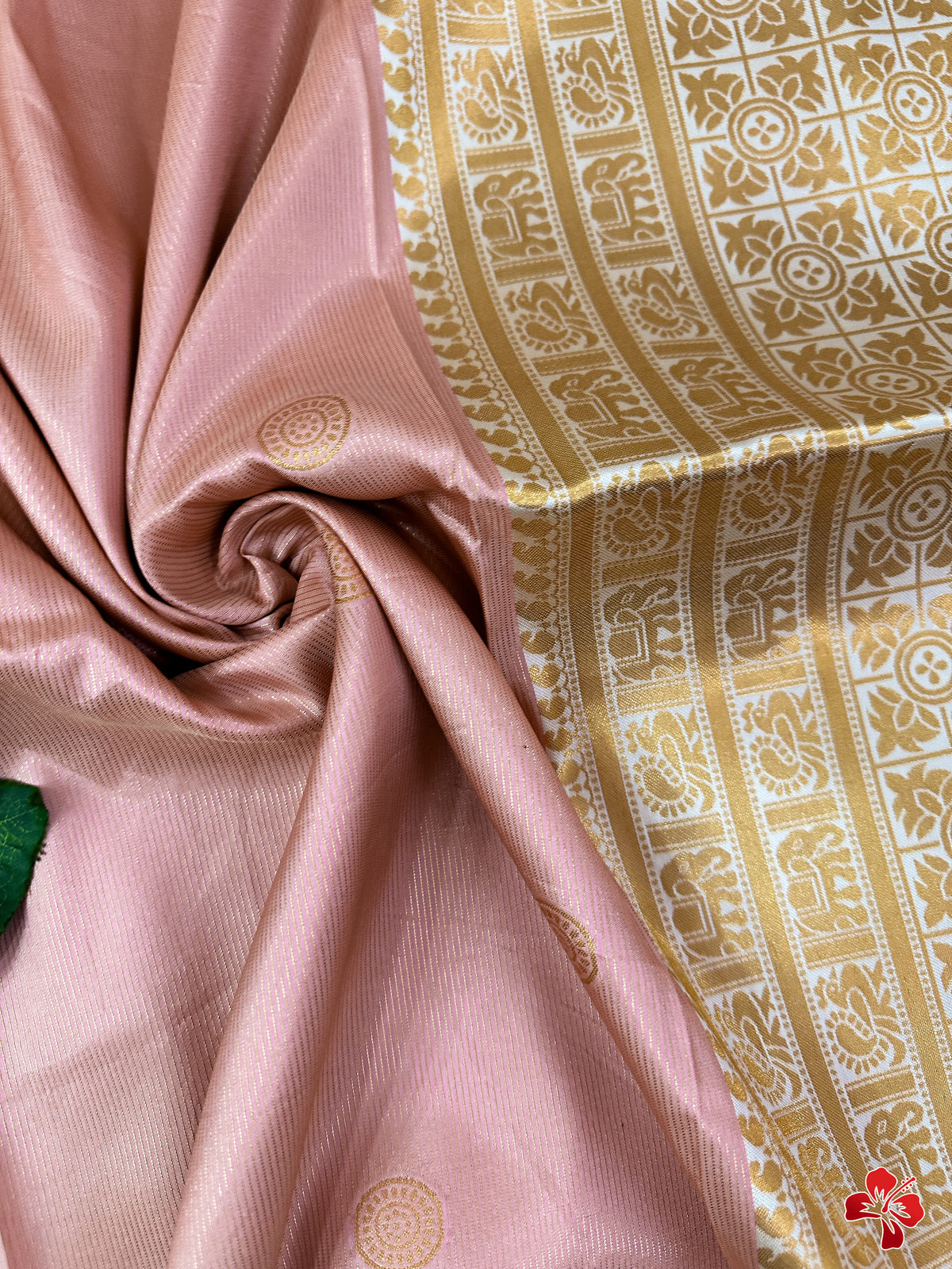 Fancy semi kanjeevaram silk saree with tanjore print
