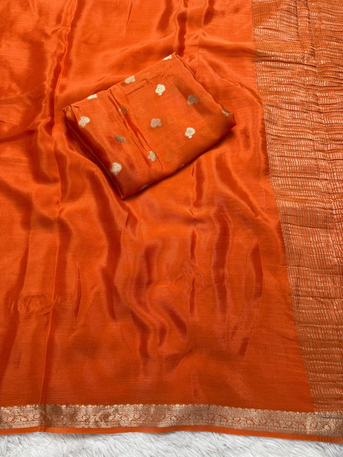 Chinnon sarees with rich weaving borders pallu and blouse