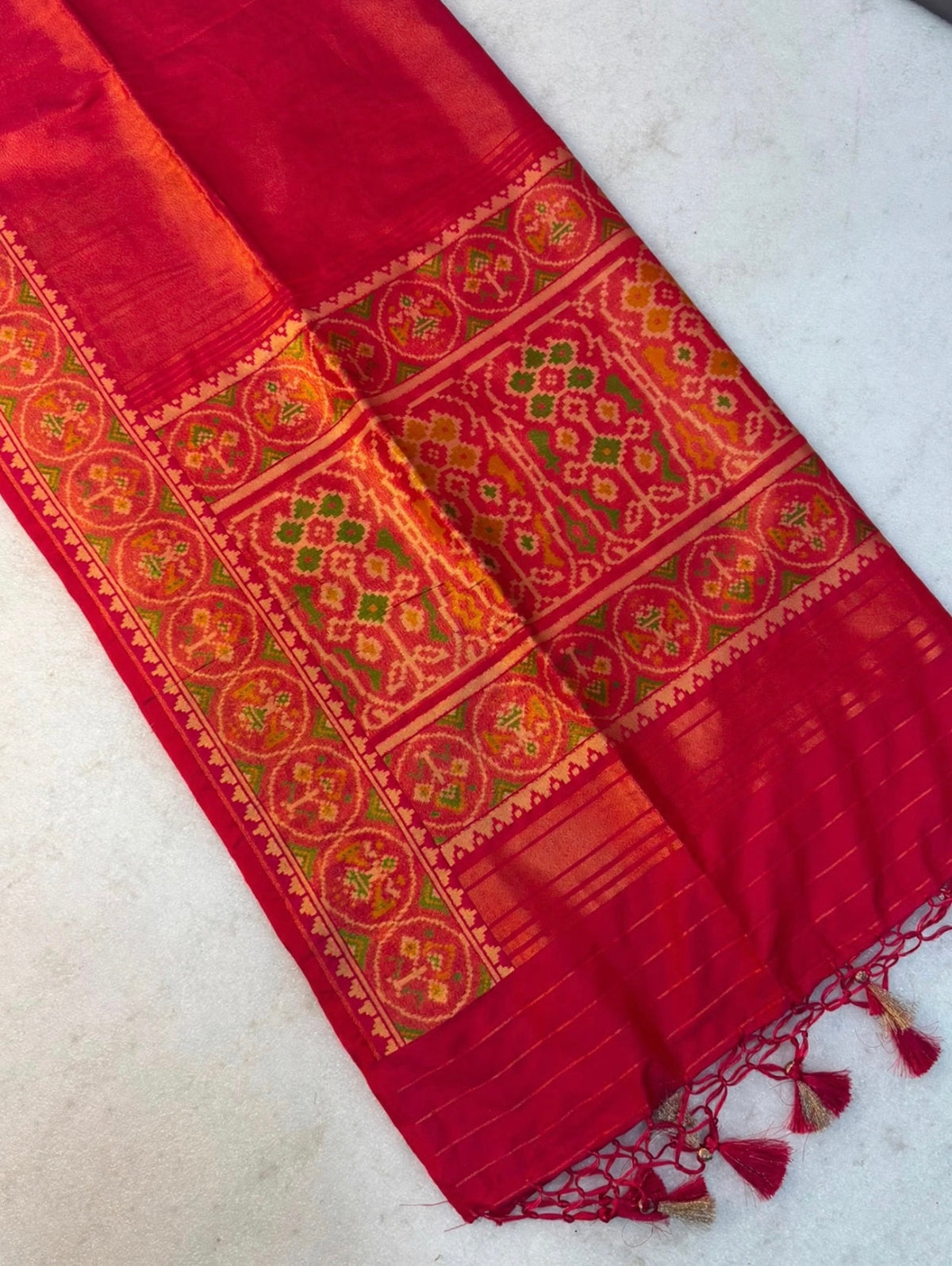 Fancy banaras patan patola silk sarees with rich patola blouse